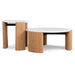 Showcasing Sikomora Nested Carrara Marble Coffee Table - Natural ST10318-NY Coffee Table by Calibre Furniturs