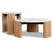Showcasing Sikomora Nested Carrara Marble Coffee Table - Natural ST10318-NY Coffee Table by Calibre Furniturs