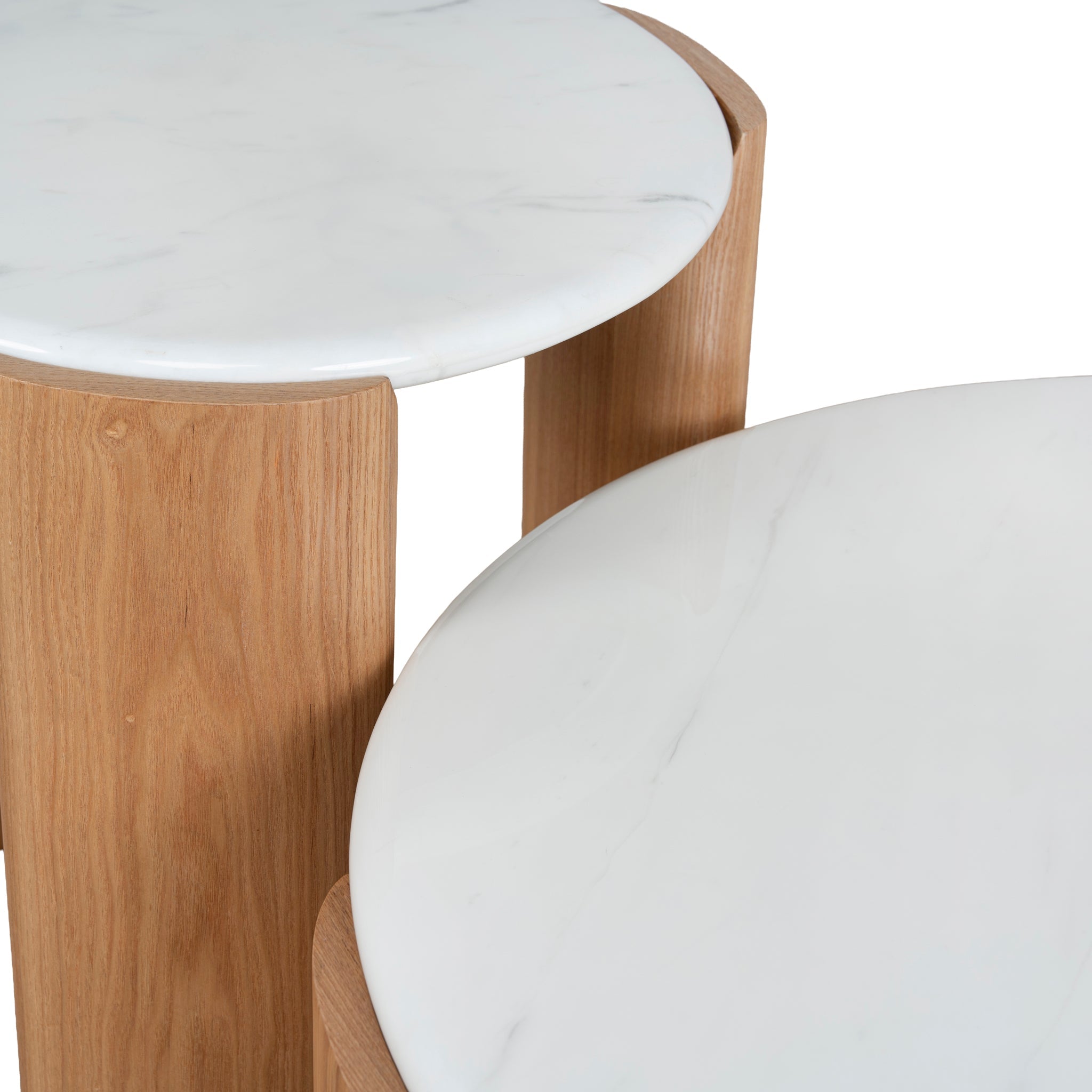 Nested Carrara Marble Coffee Table - Natural - image 4