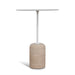 Showcasing Tasena 45cm Matte White Side Table - Travertine ST10319-NY Side Table by Calibre Furniturs