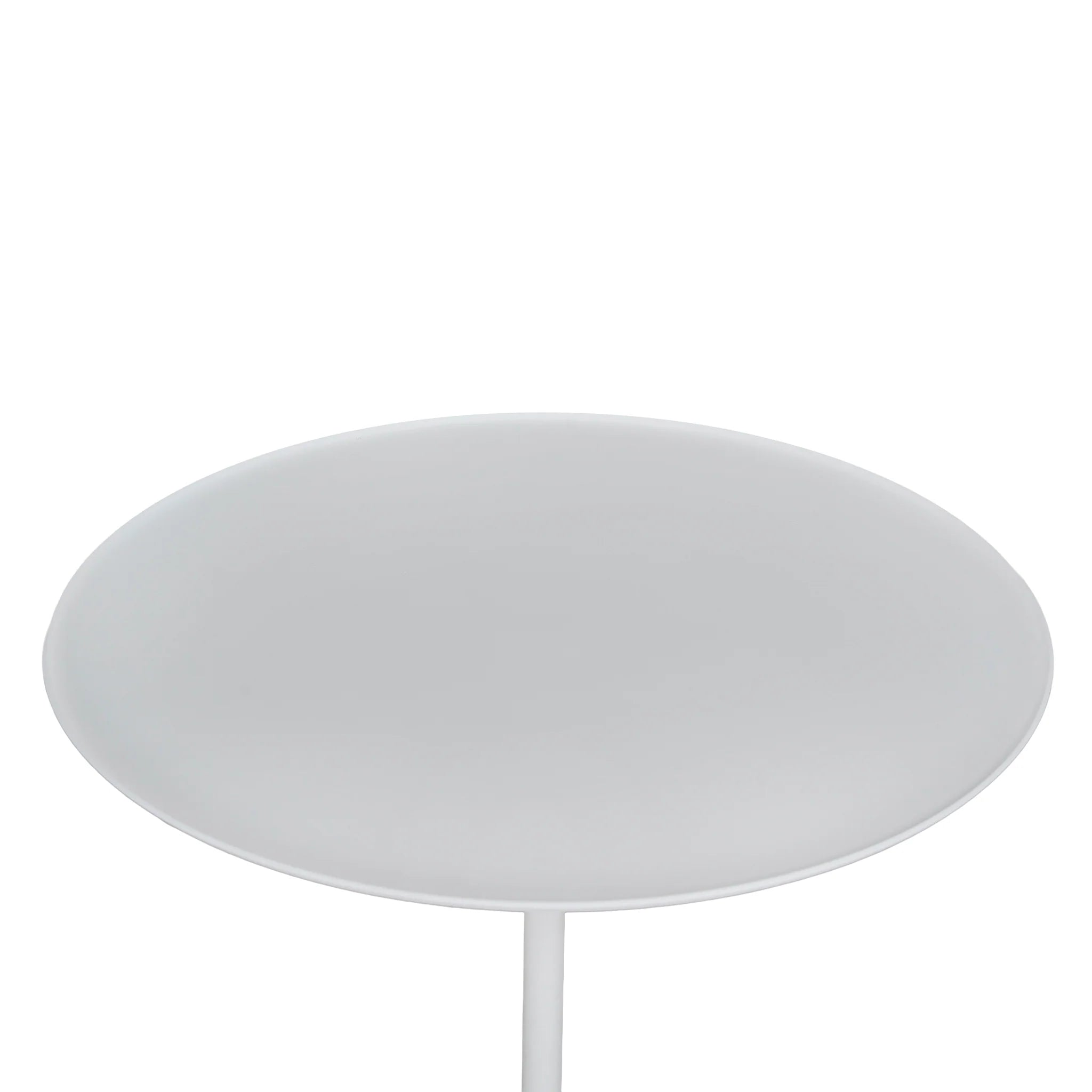 Tasena 45cm Matte White Side Table - Travertine