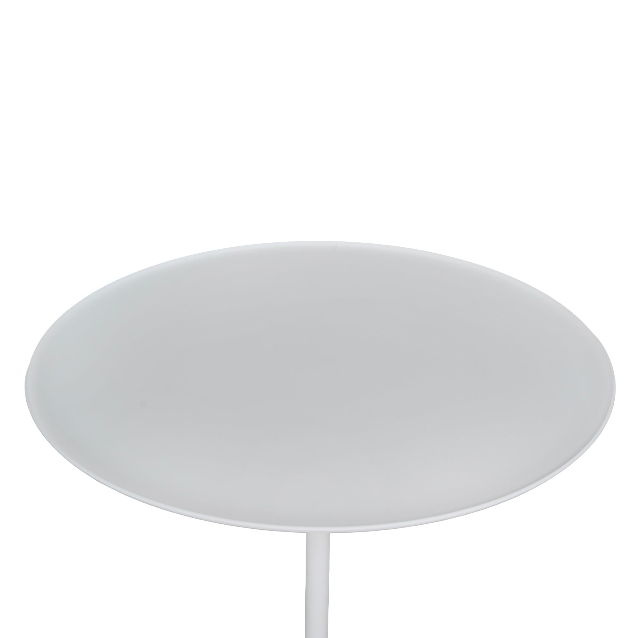 45cm Matte White Side Table - Travertine