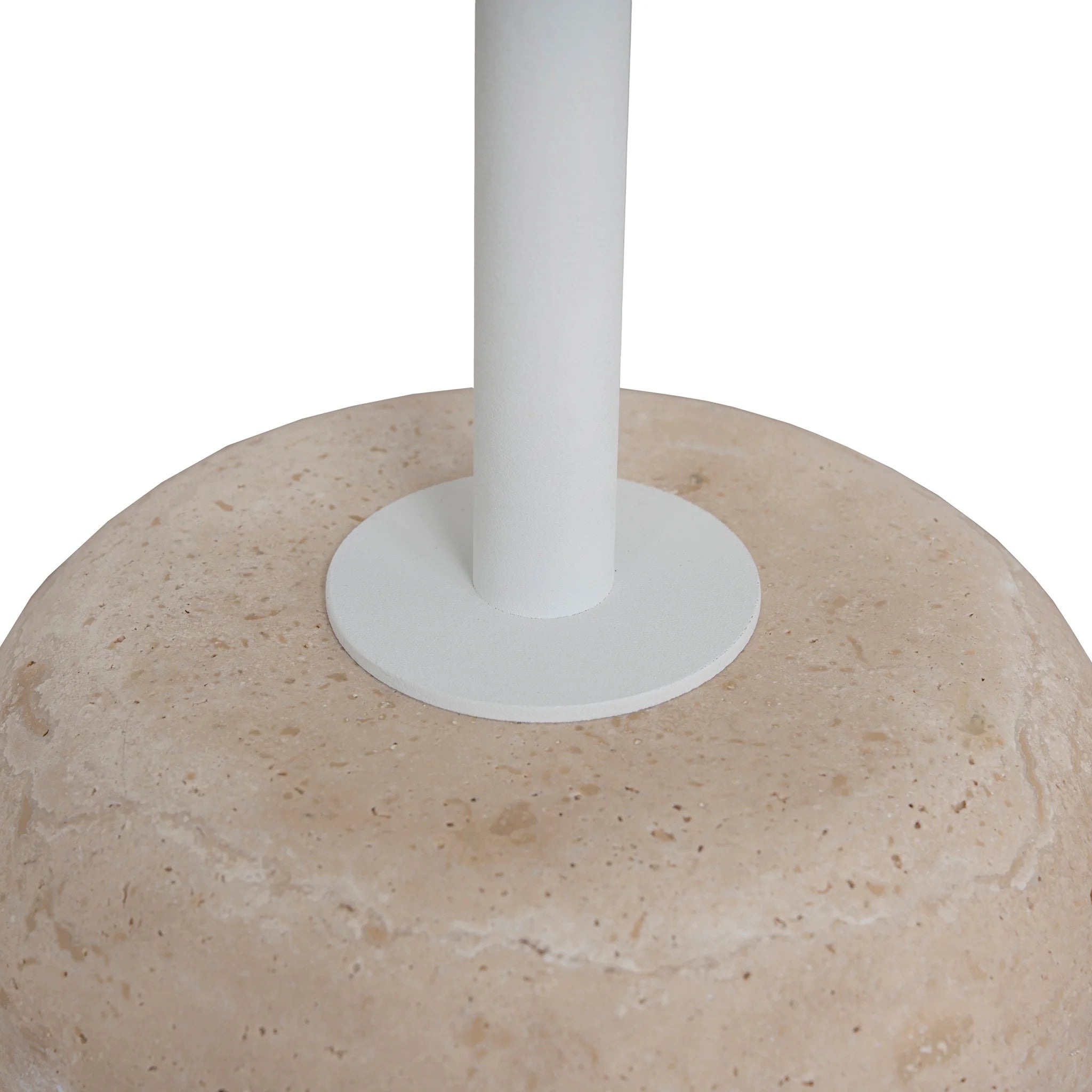 Tasena 45cm Matte White Side Table - Travertine