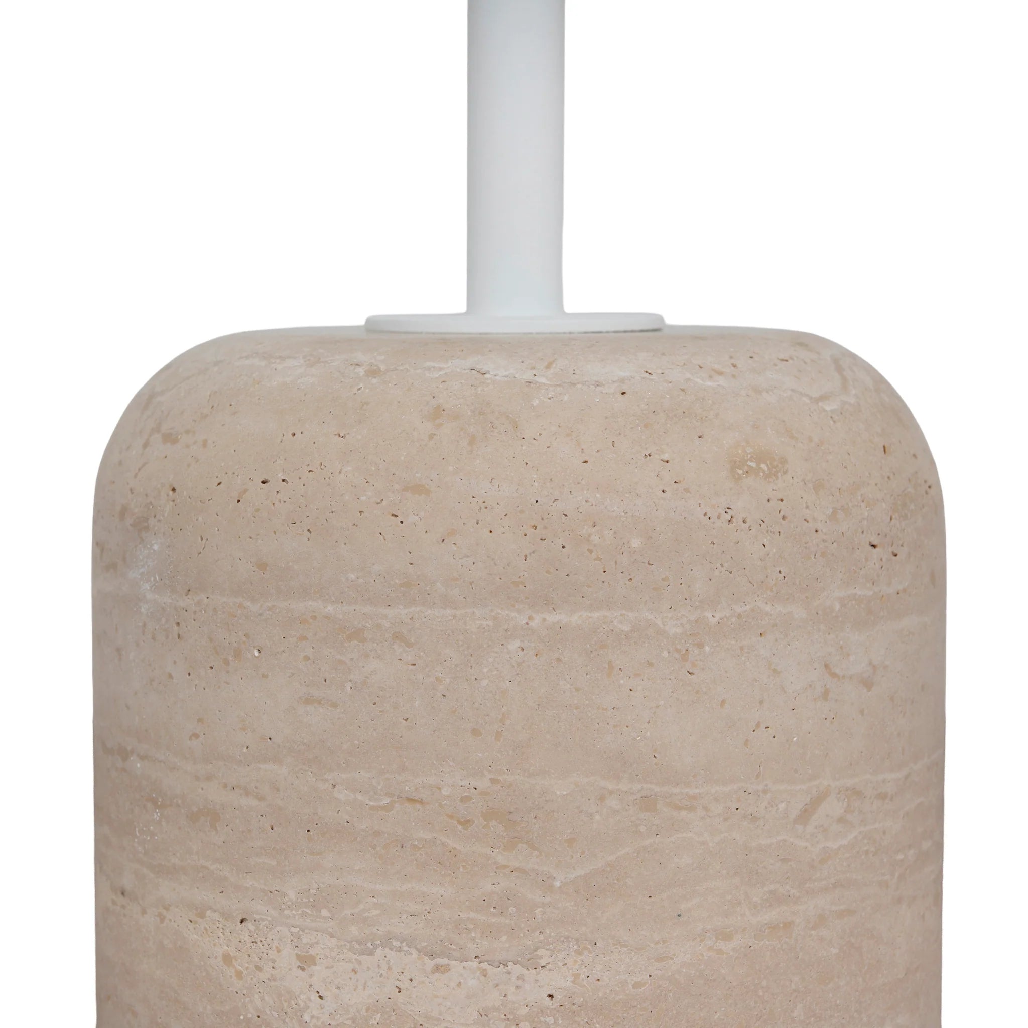Tasena 45cm Matte White Side Table - Travertine