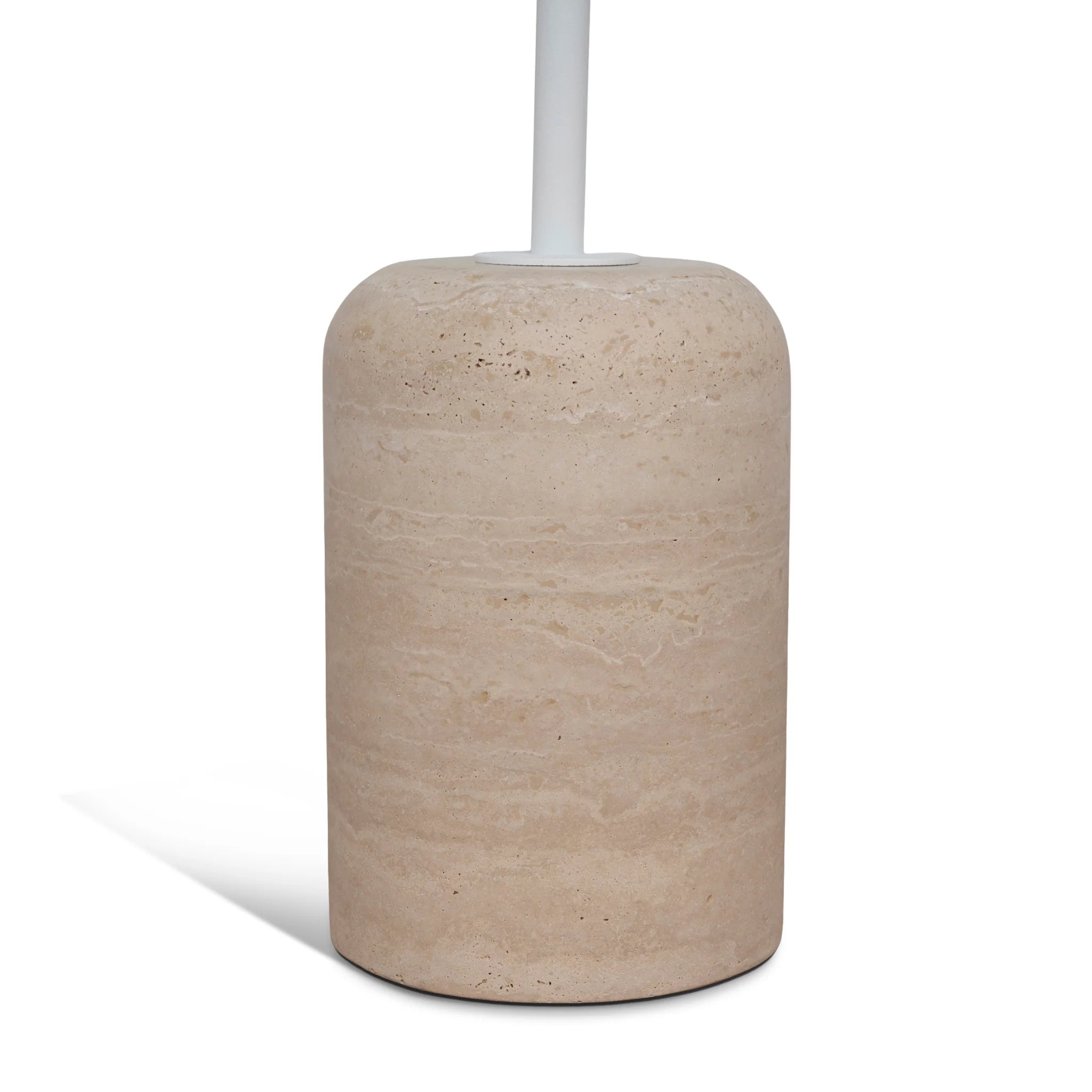Tasena 45cm Matte White Side Table - Travertine