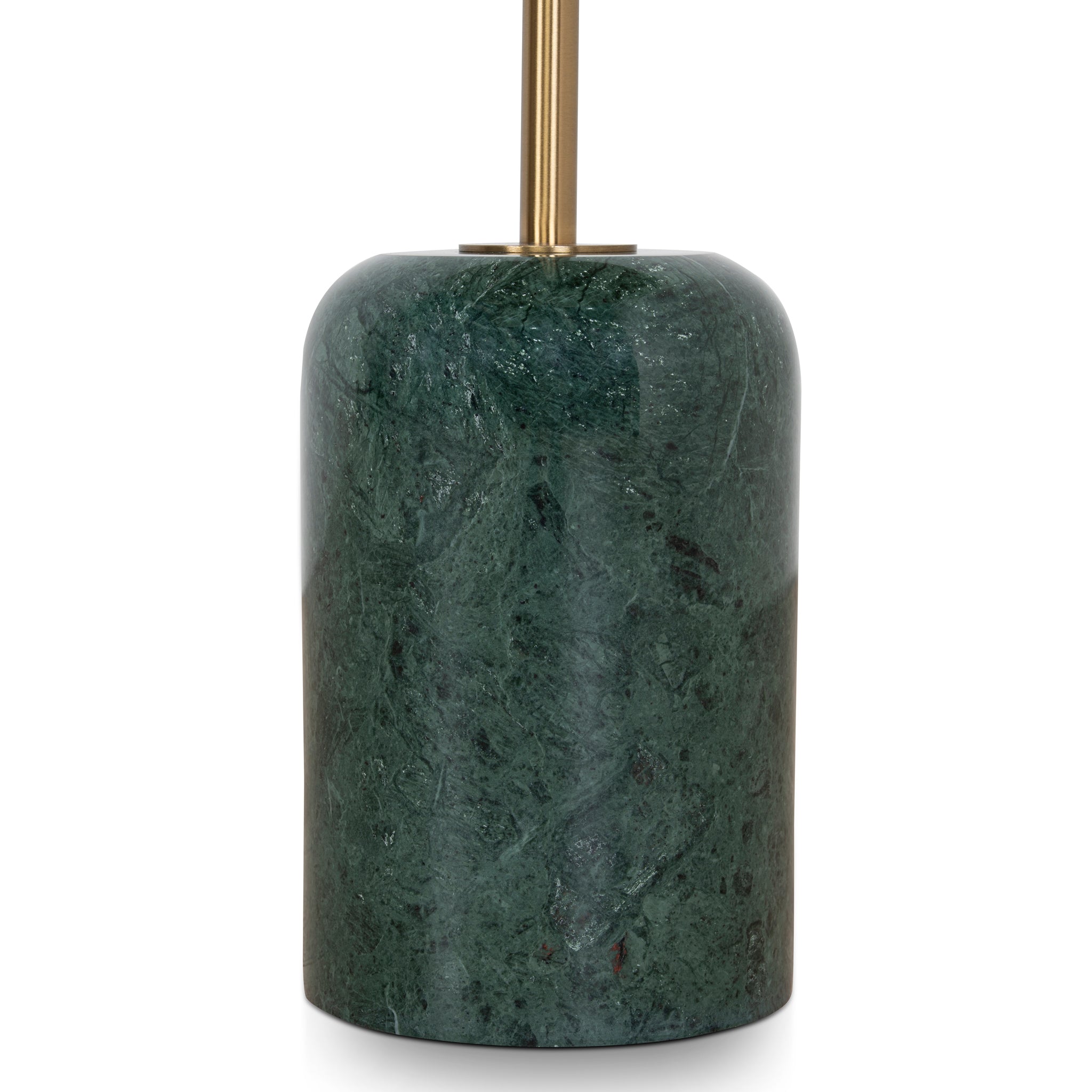 CST10320-NY 45cm Brushed Gold Side Table - Green Crystal