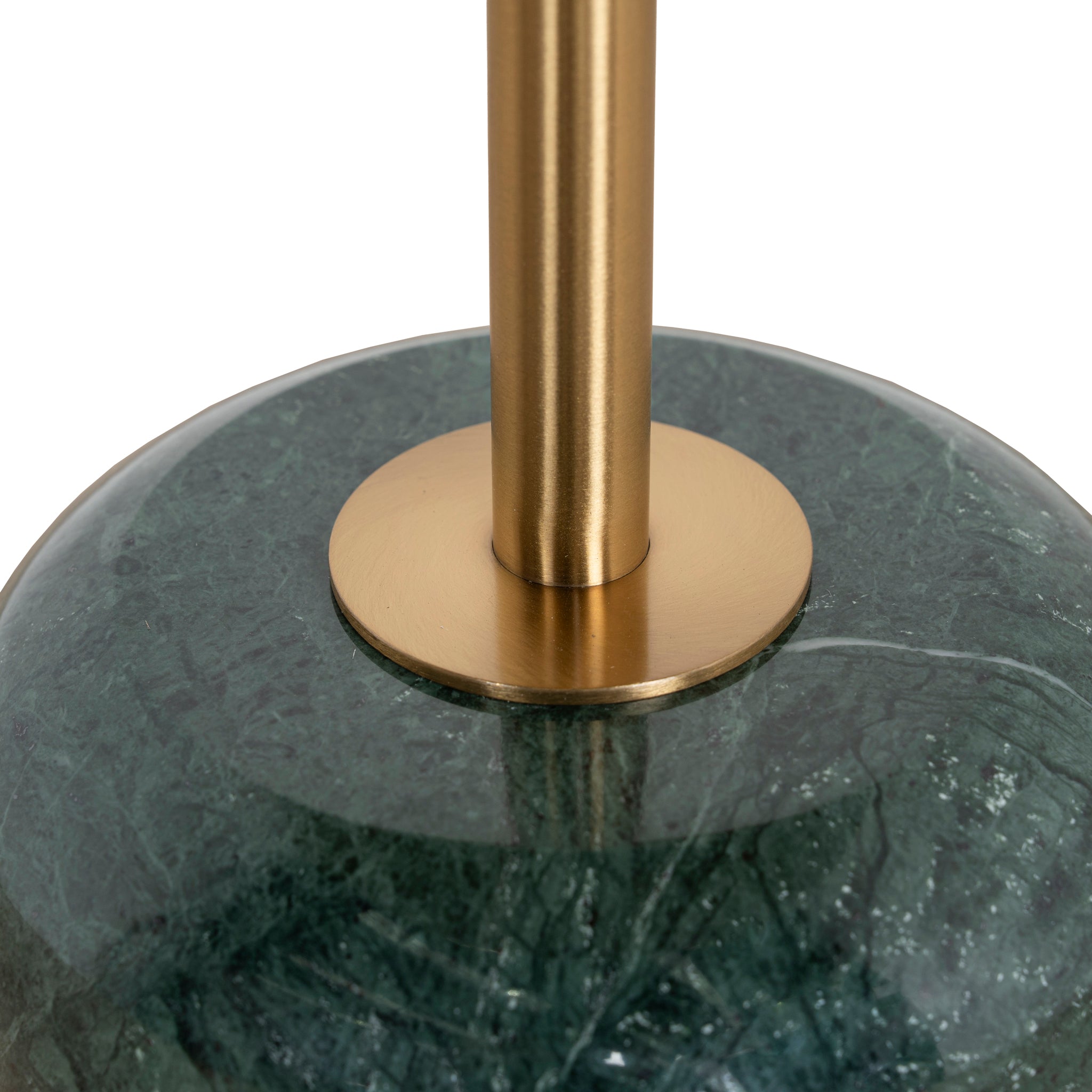CST10320-NY 45cm Brushed Gold Side Table - Green Crystal