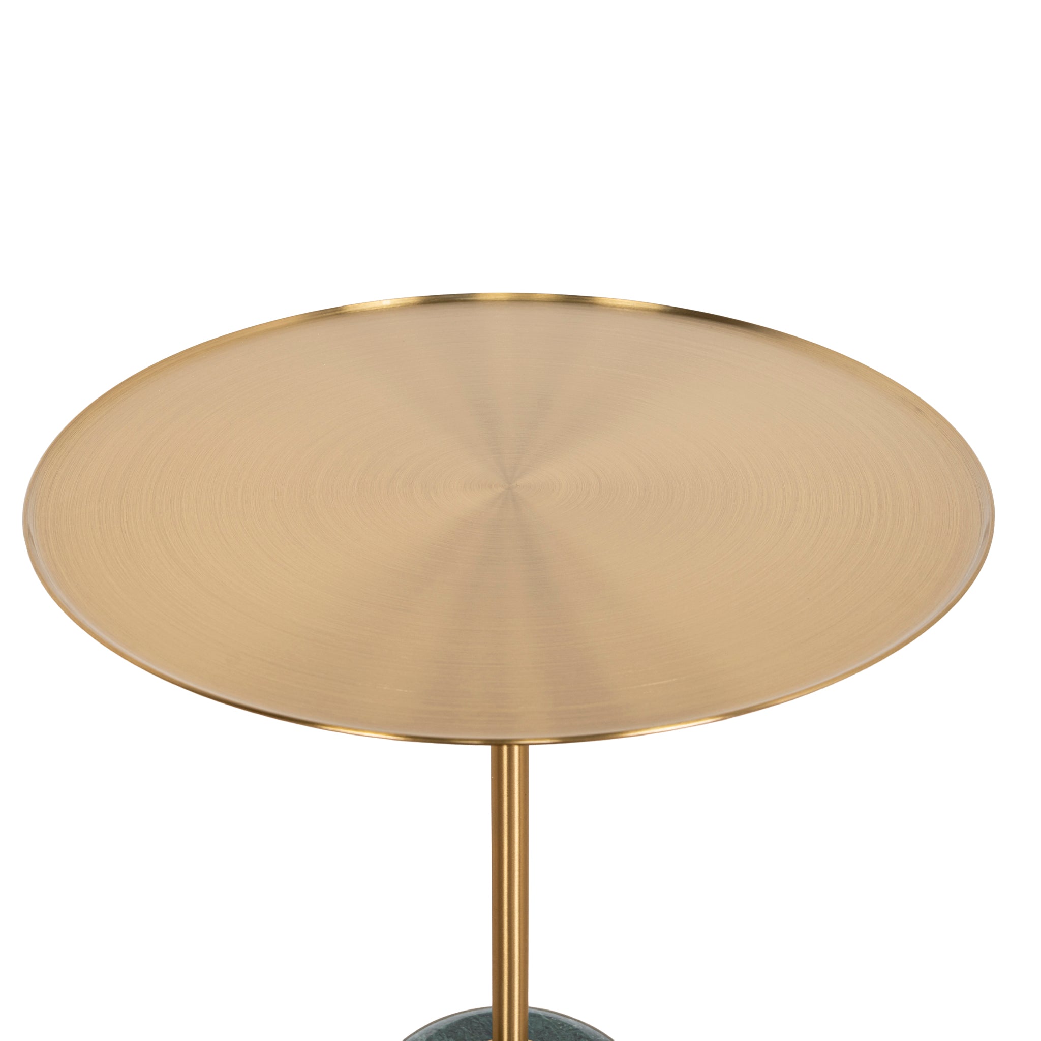 45cm Brushed Gold Side Table - Green Crystal