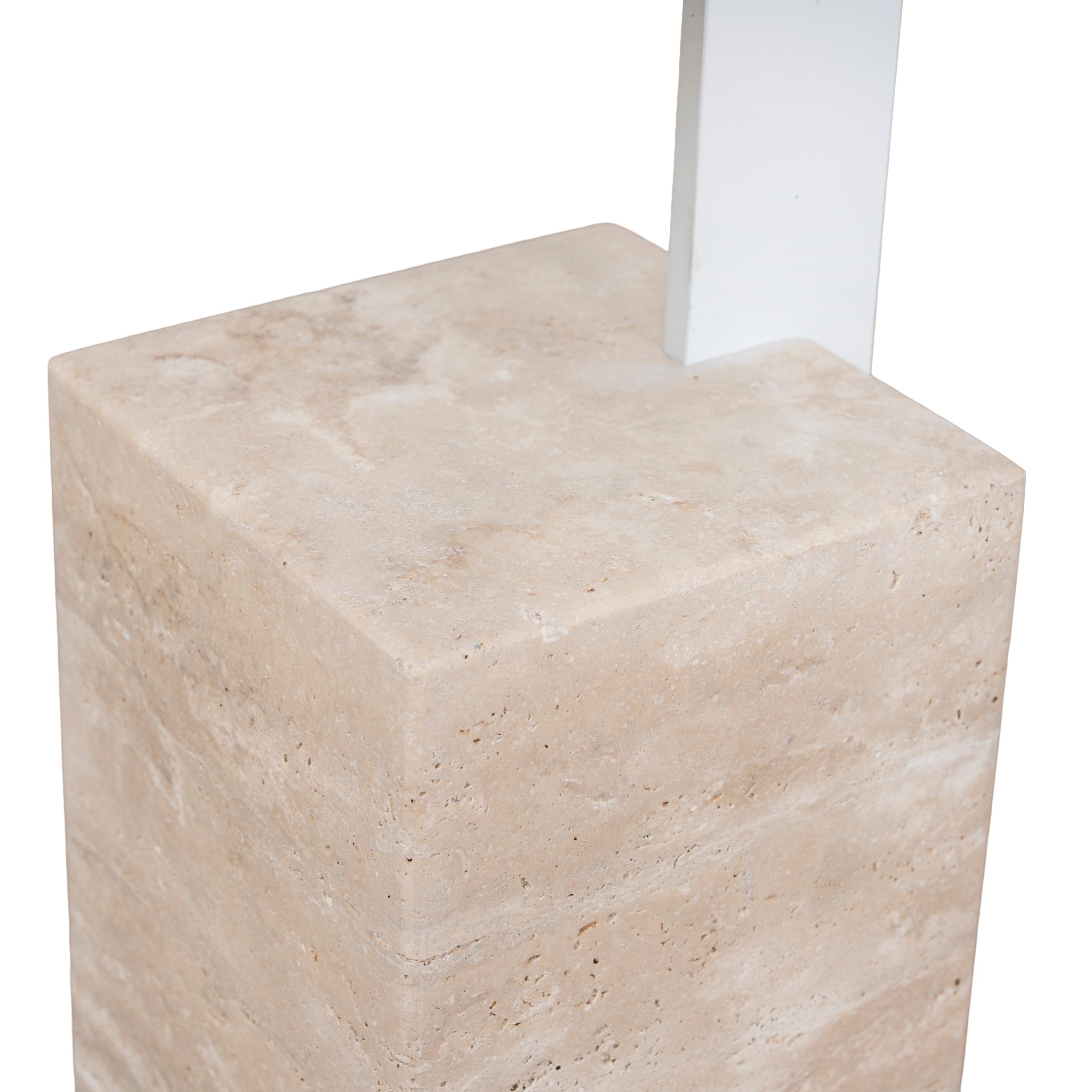 CST10322-NY 40cm Matte White Side Table - Natural