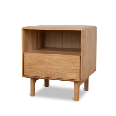 Showcasing Pinovera 50cm Bedside Table - Natural ST10358-OW Bedside Table by Calibre Furniturs