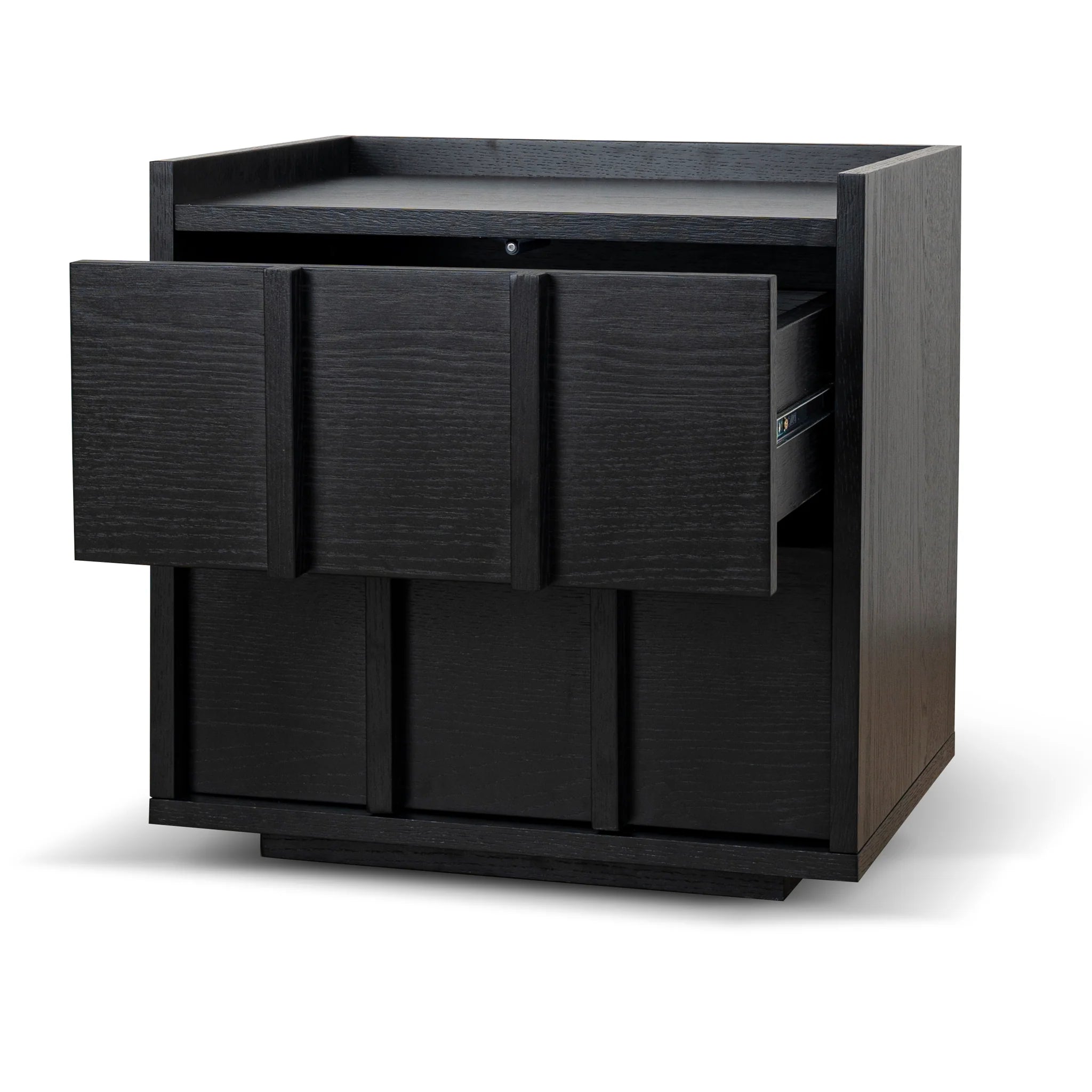 Showcasing Telaro 50cm Bedside Table - Black ST10380-KD Bedside Table by Calibre Furniturs