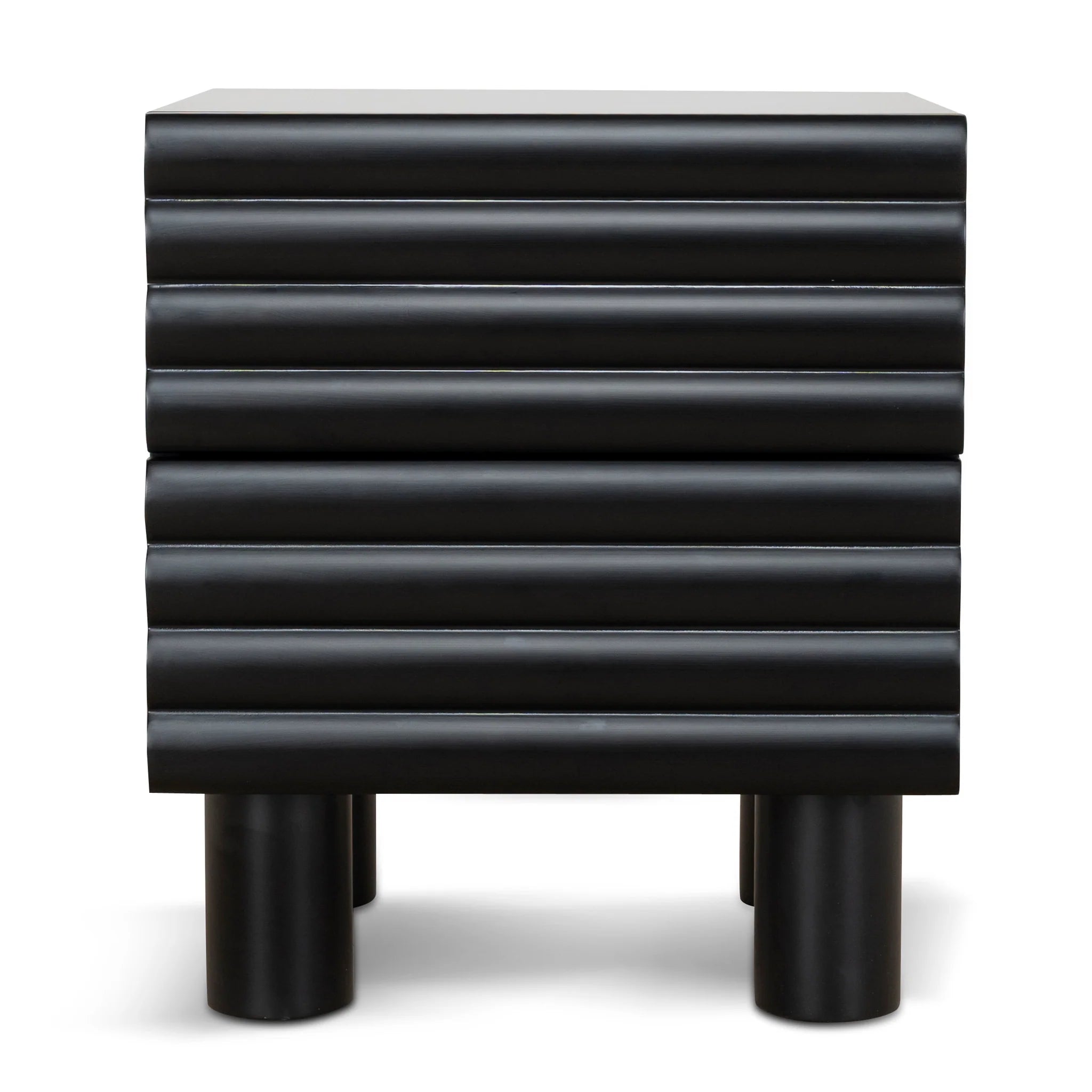 Showcasing Sikosora 48cm Bedside Table - Matte Black ST10384-KD Bedside Table by Calibre Furniturs