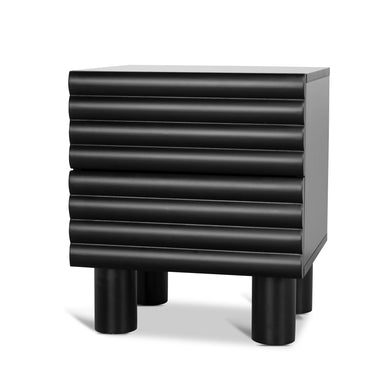 Showcasing Sikosora 48cm Bedside Table - Matte Black ST10384-KD Bedside Table by Calibre Furniturs
