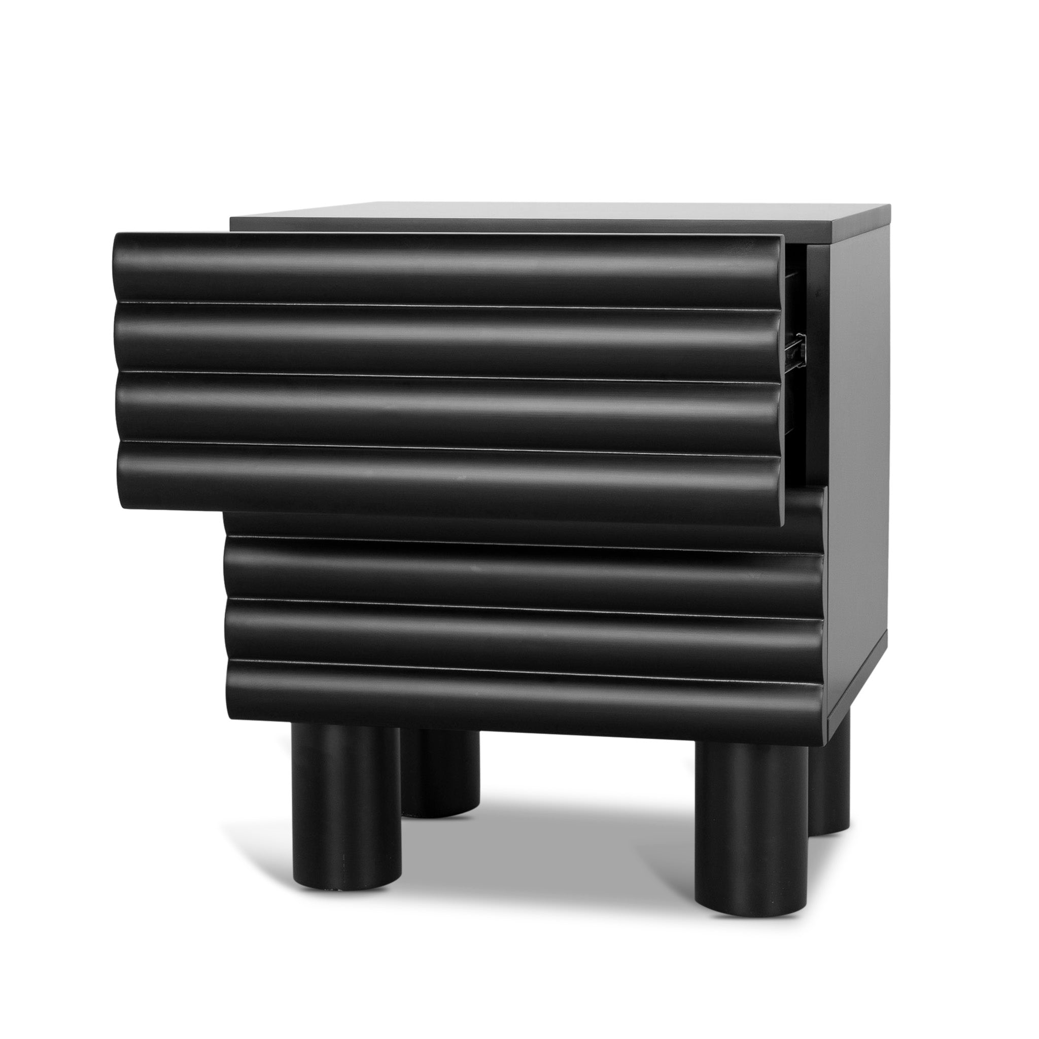 CST10384-KD 48cm Bedside Table - Matte Black