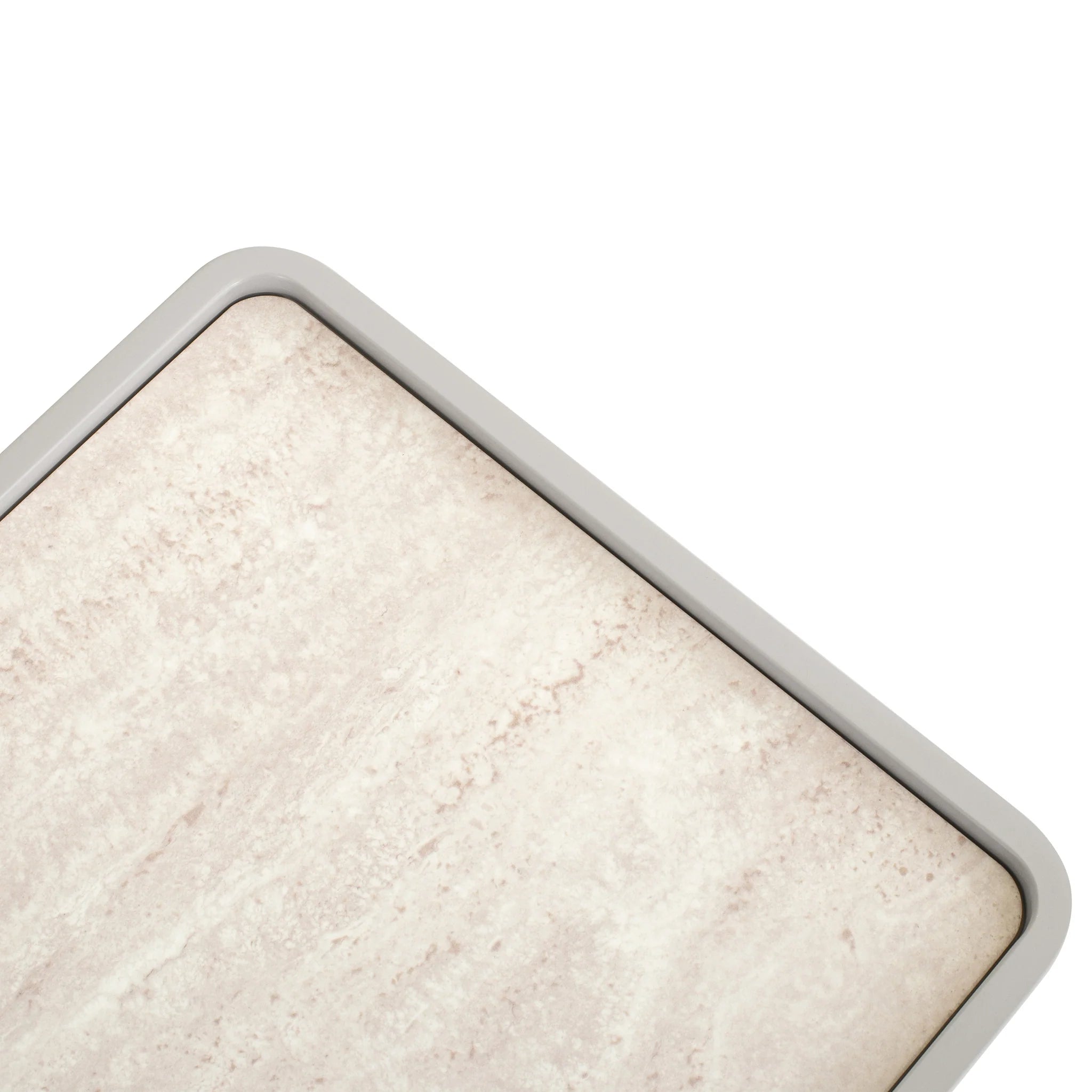 Beliluna Glass Top Bedside Table - Warm Grey