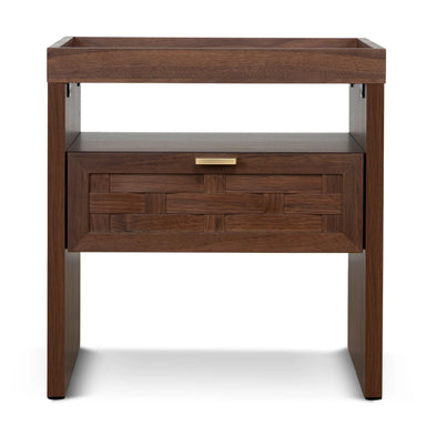 Showcasing Pekema Bedside Table - Walnut ST10972-IG Bedside Table by Calibre Furniturs