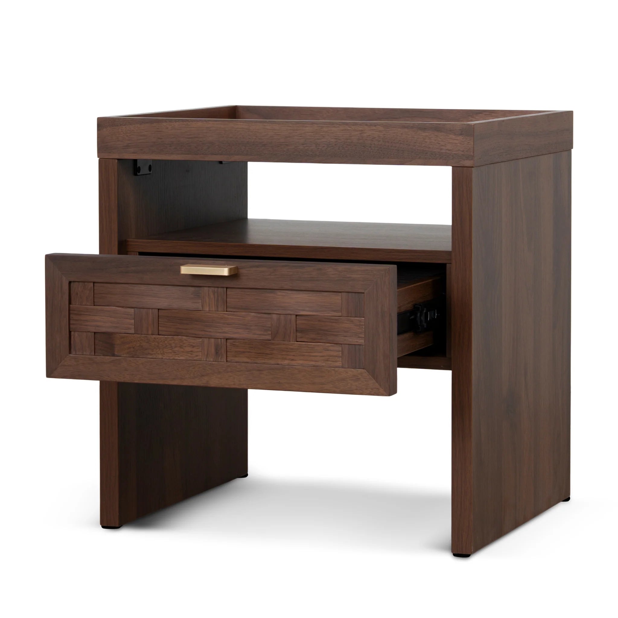 Showcasing Pekema Bedside Table - Walnut ST10972-IG Bedside Table by Calibre Furniturs