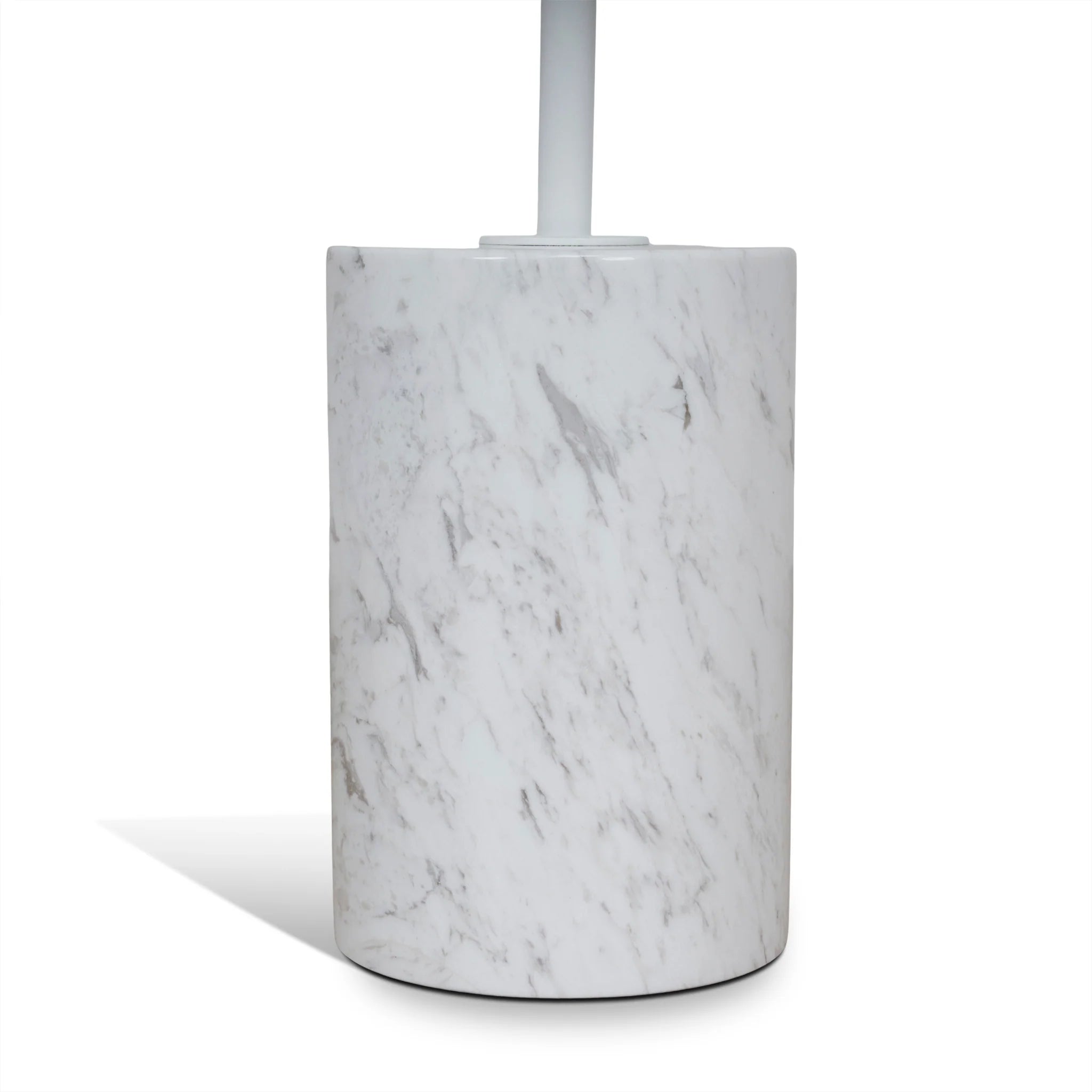 Balimora 45cm Matte White Side Table - Carrara Marble