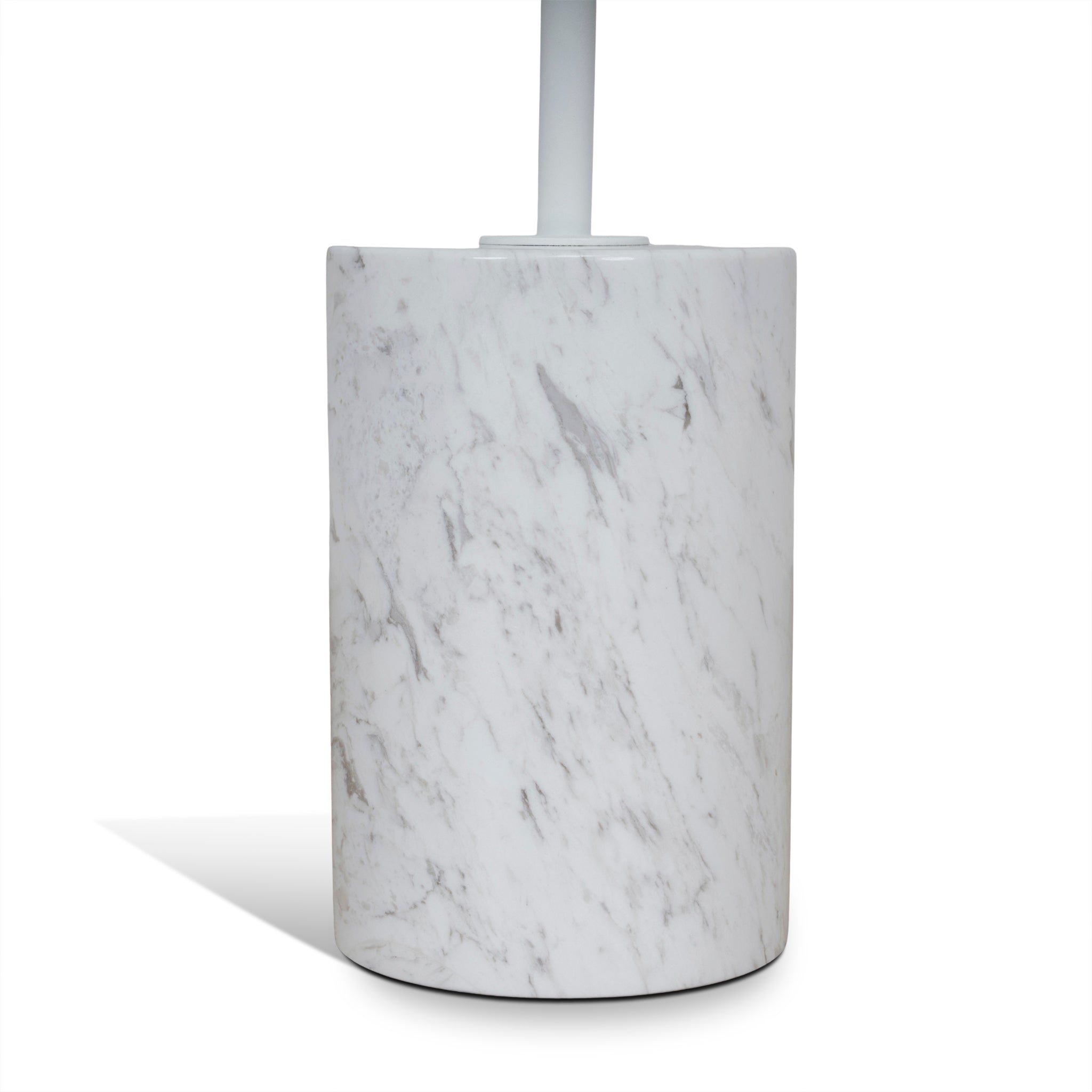 45cm Matte White Side Table - Carrara Marble
