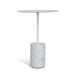 Showcasing Balimora 45cm Matte White Side Table - Carrara Marble ST10979-NY Side Table by Calibre Furniturs