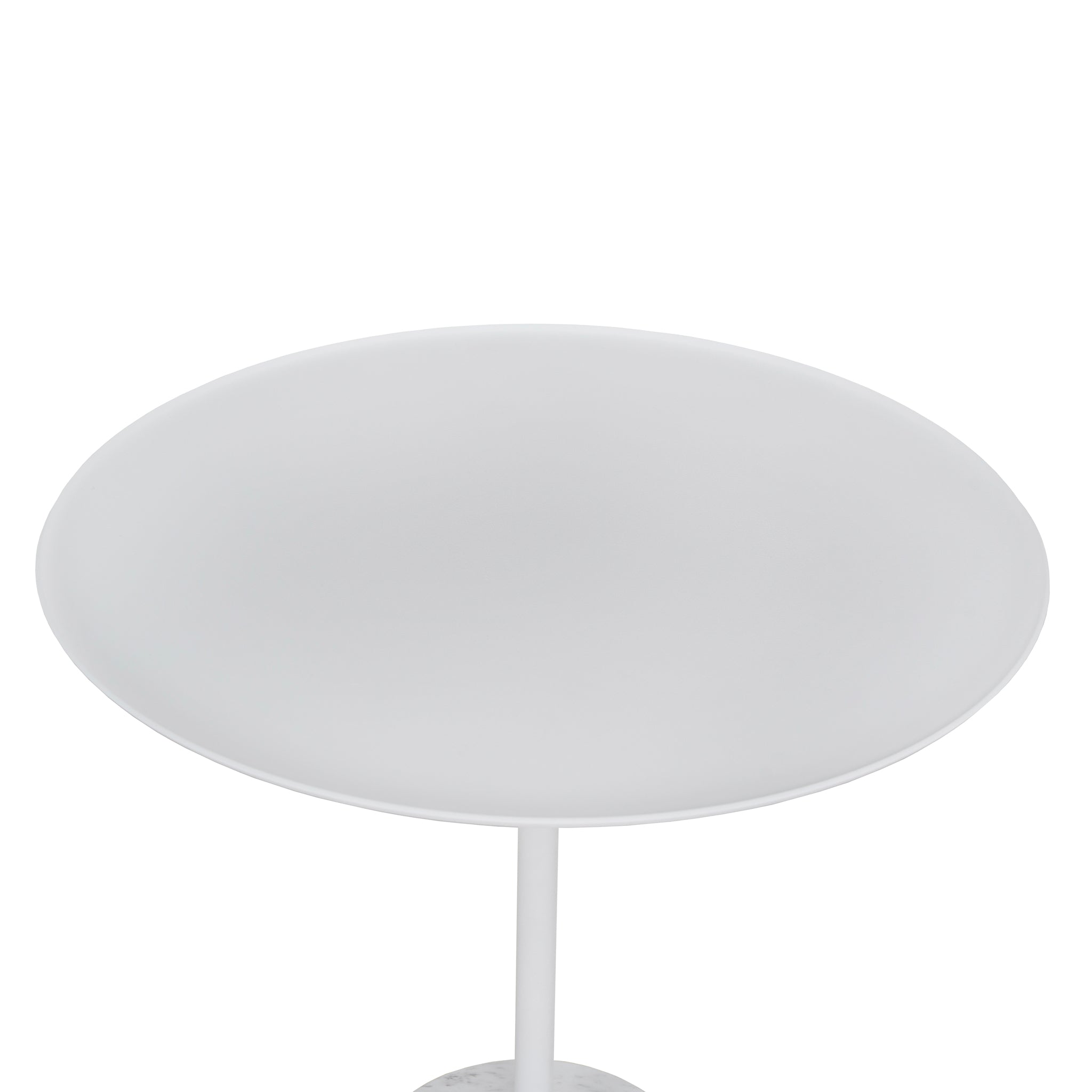 45cm Matte White Side Table - Carrara Marble
