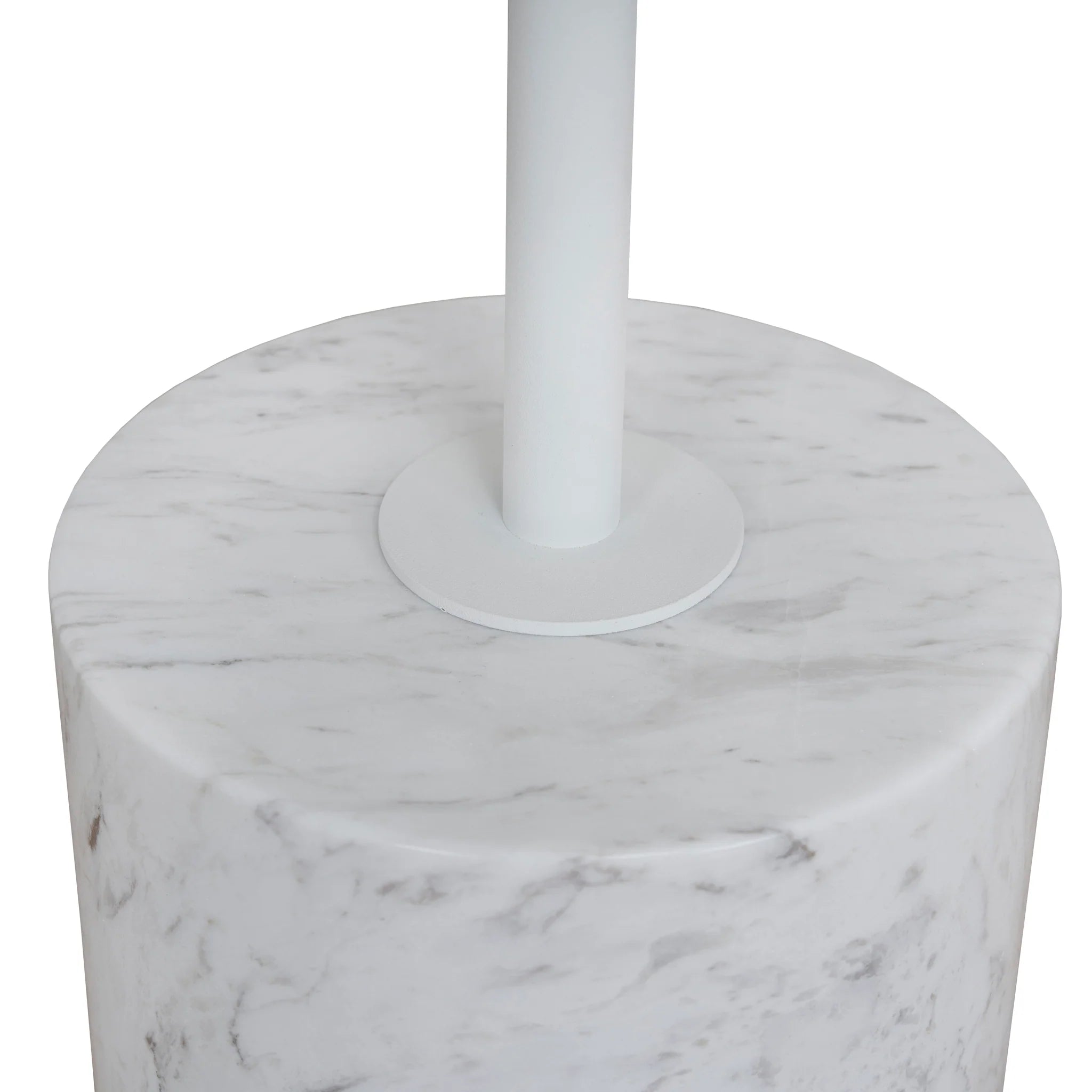 Balimora 45cm Matte White Side Table - Carrara Marble