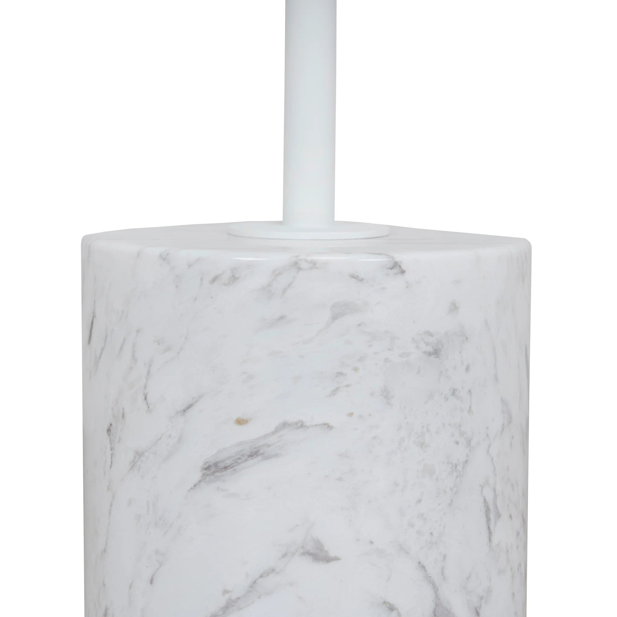 Balimora 45cm Matte White Side Table - Carrara Marble