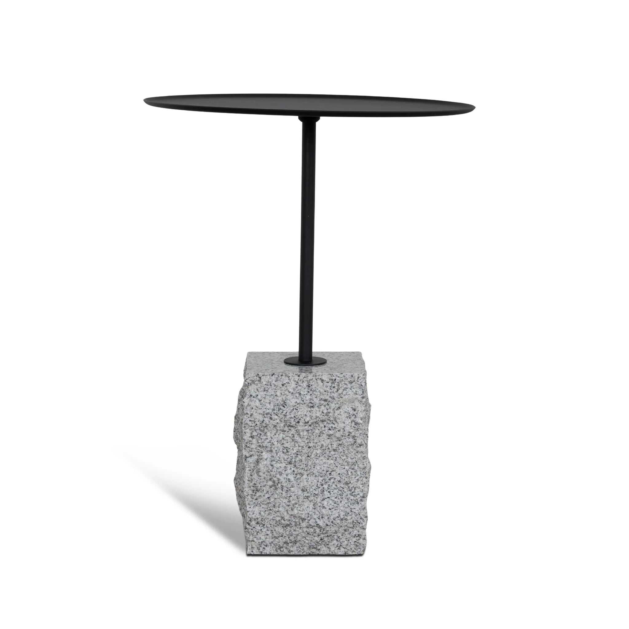 Showcasing Sacedora 45cm Matte Black Side Table - Faceted Granite Marble ST10980-NY Side Table by Calibre Furniturs