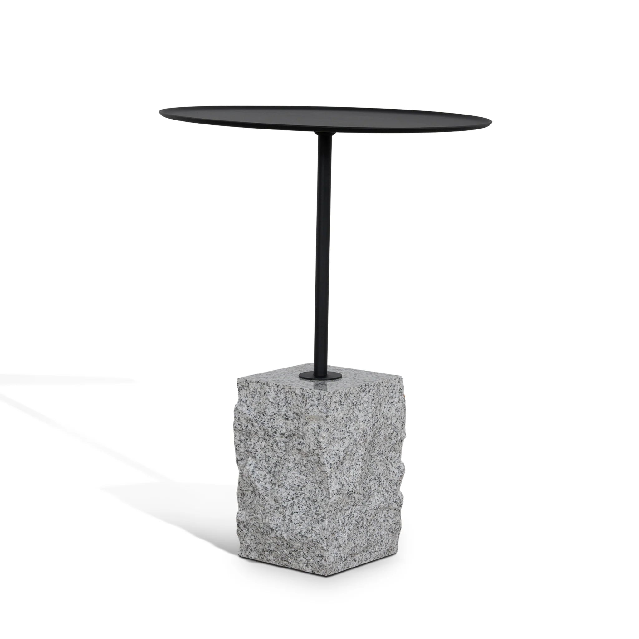 Showcasing Sacedora 45cm Matte Black Side Table - Faceted Granite Marble ST10980-NY Side Table by Calibre Furniturs