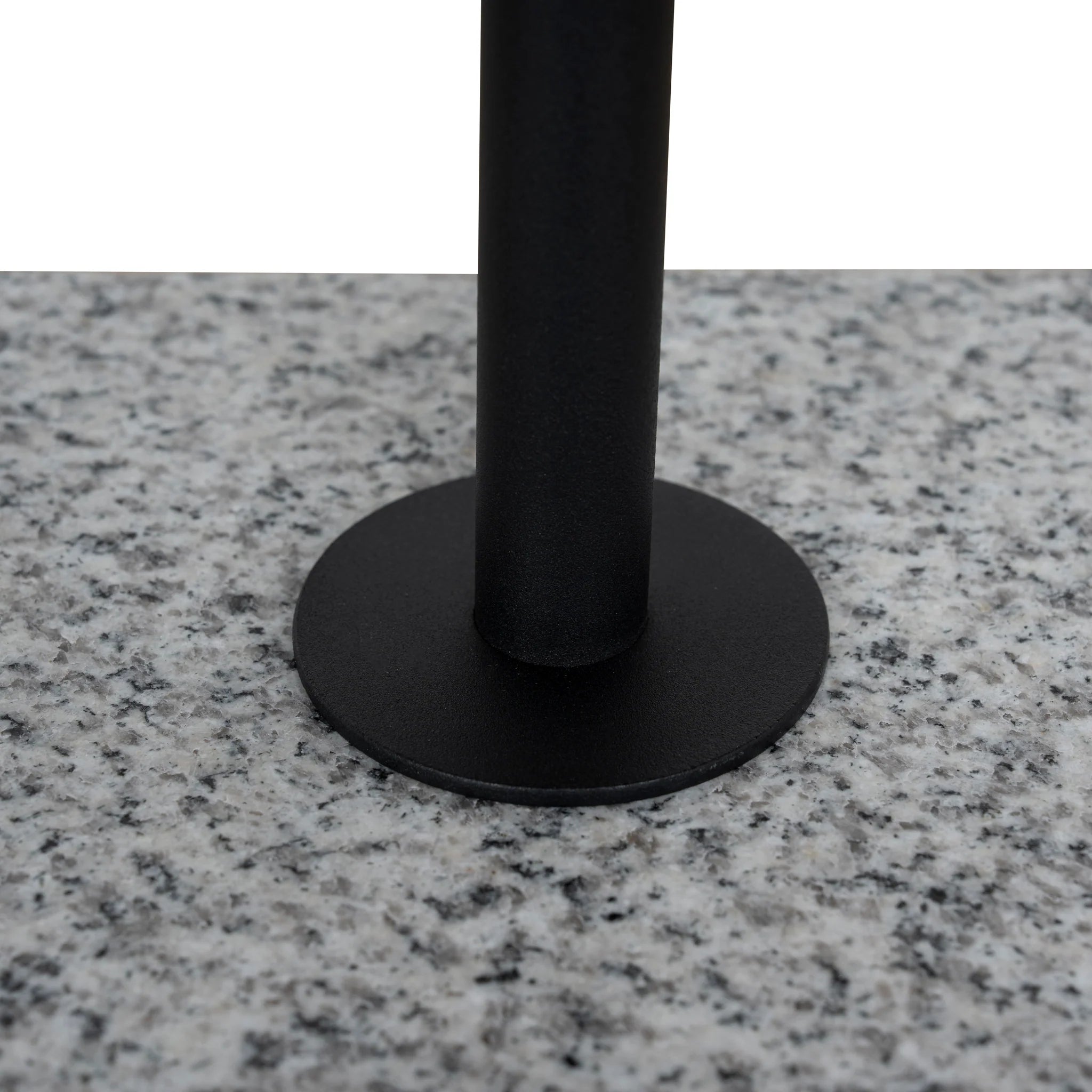 Sacedora 45cm Matte Black Side Table - Faceted Granite Marble