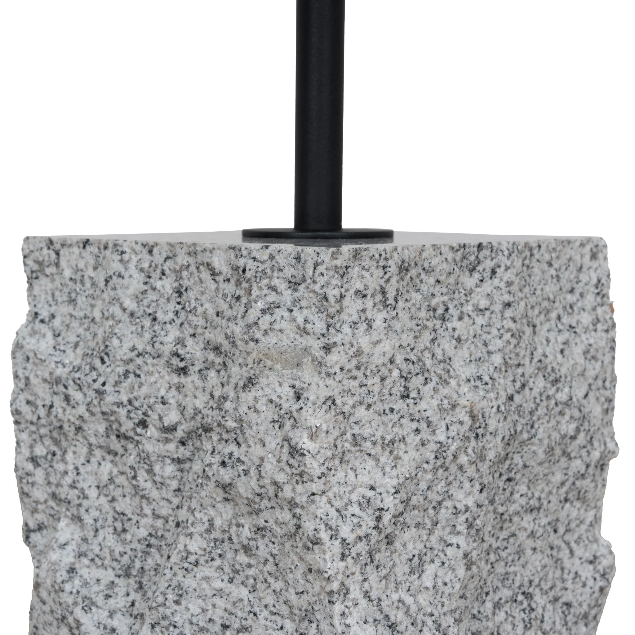 Sacedora 45cm Matte Black Side Table - Faceted Granite Marble