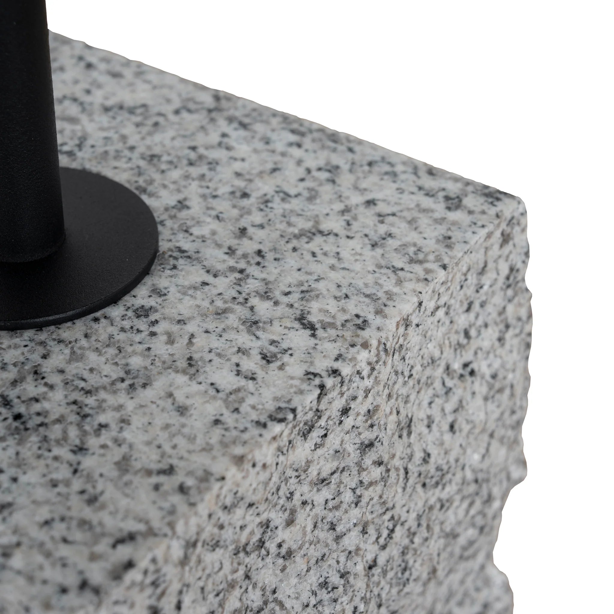 Sacedora 45cm Matte Black Side Table - Faceted Granite Marble