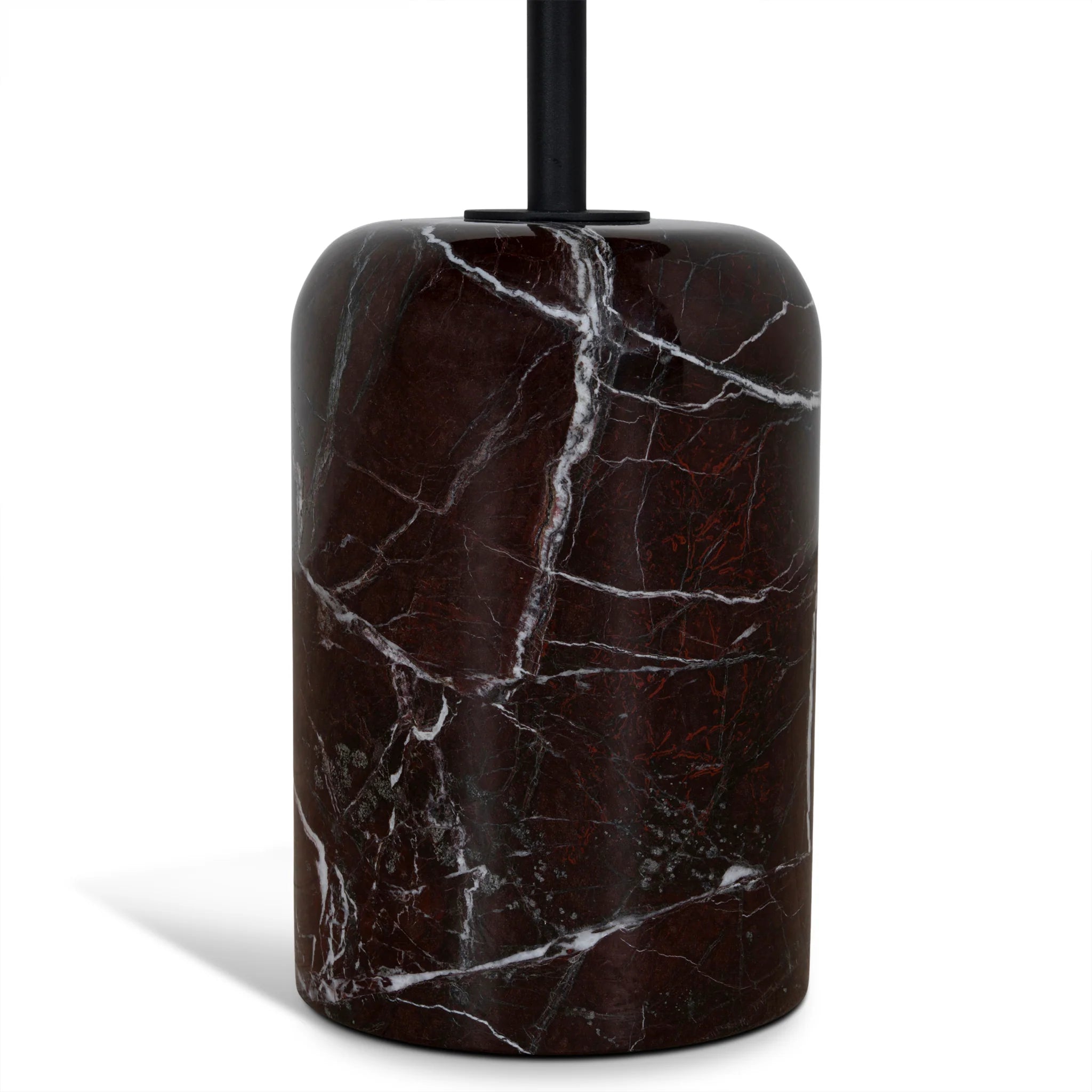 Vimosora 45cm Matte Black Side Table - Rosso Levanto Marble