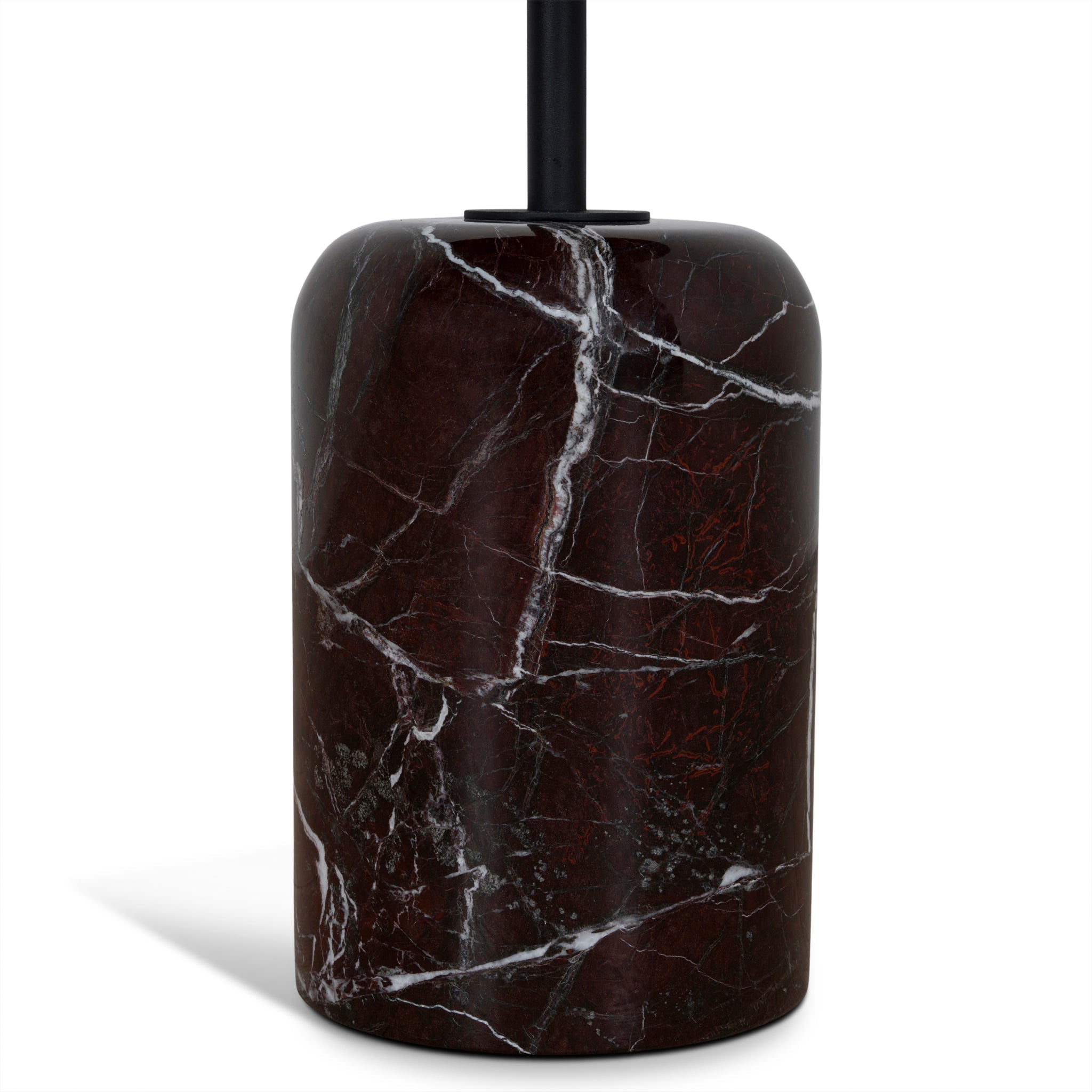 CST10981-NY 45cm Matte Black Side Table - Rosso Levanto Marble