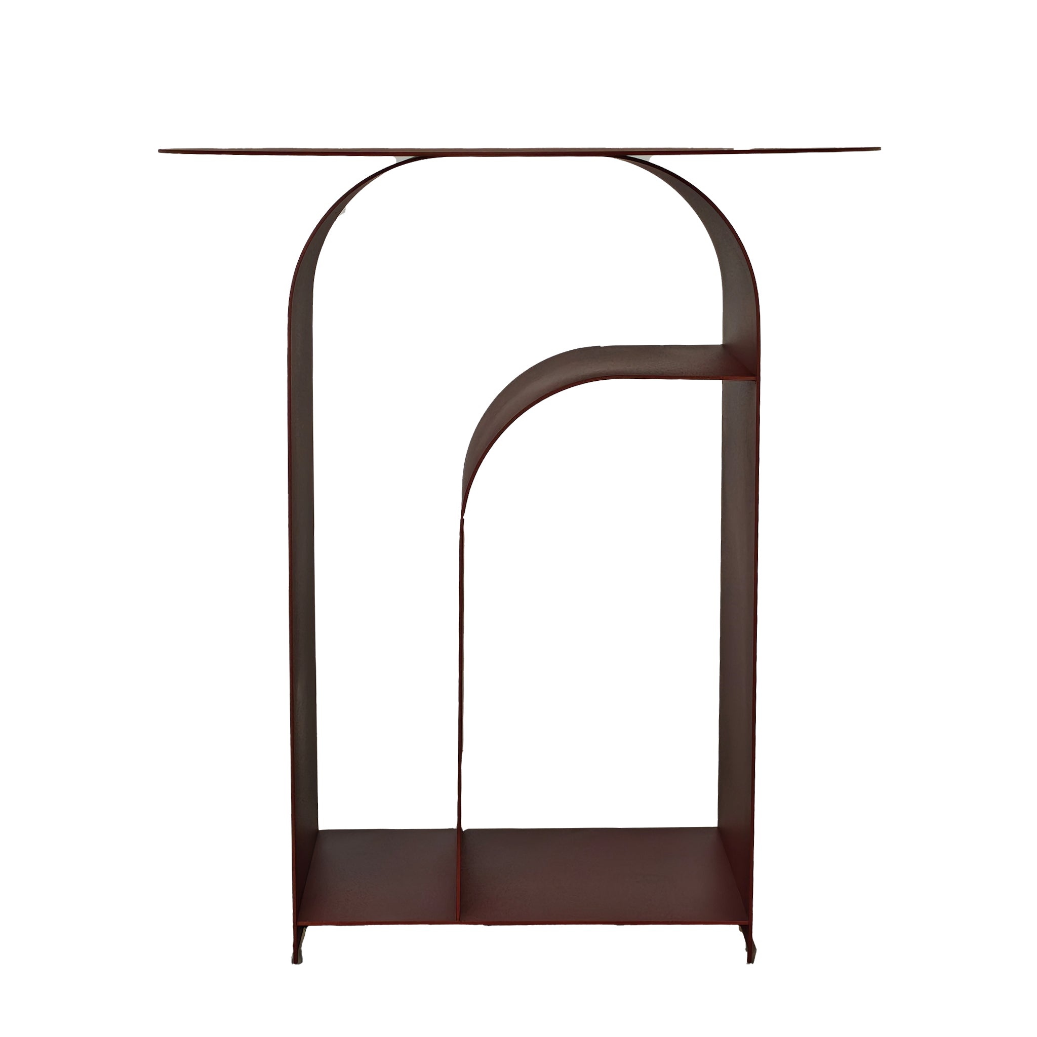 38cm Round Side Table - Burgundy Red