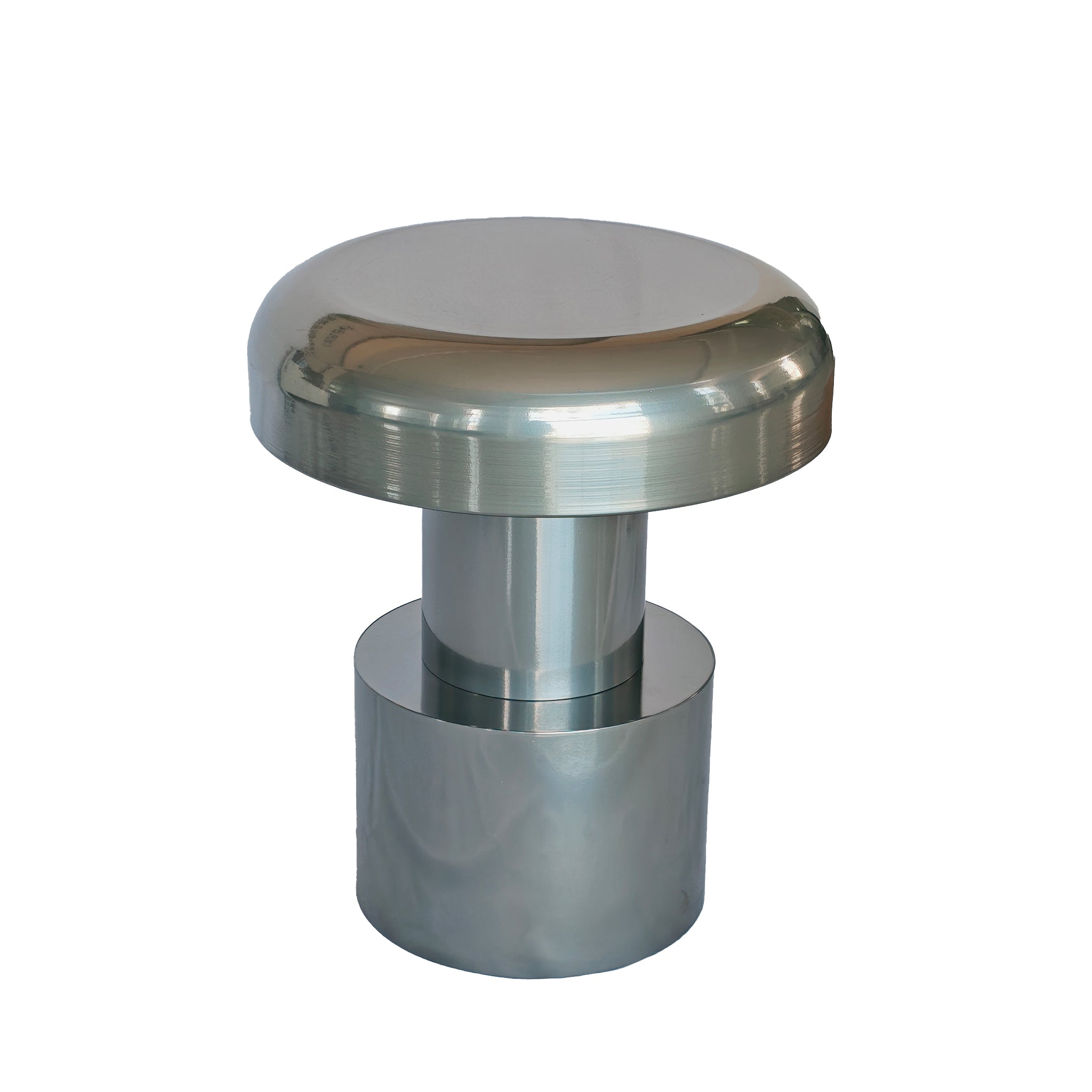 CST12081-BC 40cm Round Side Table - Powder Silver