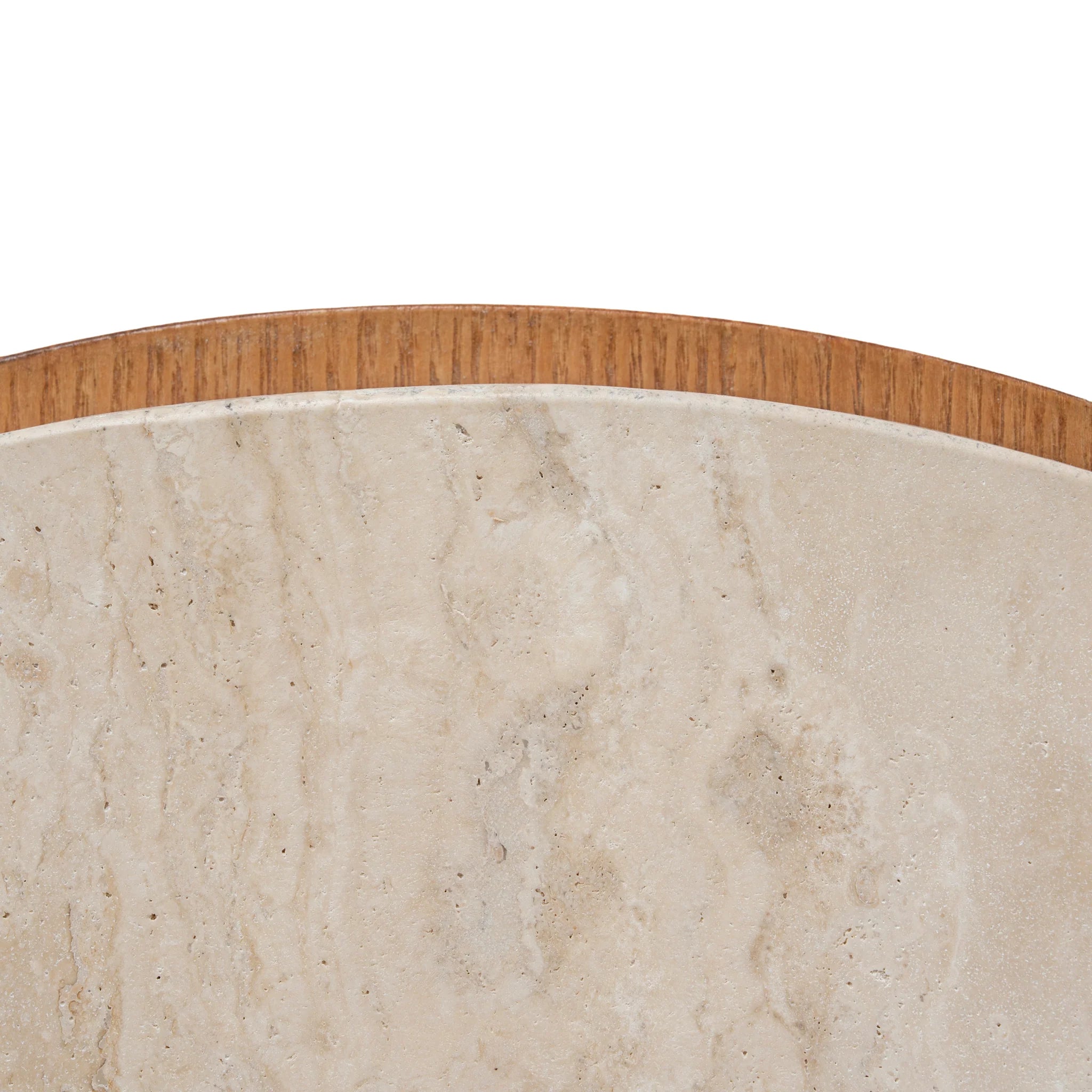 Keralo 50cm Round Travertine Side Table - Natural