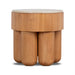 Showcasing Keralo 50cm Round Travertine Side Table - Natural ST12149-NI Side Table by Calibre Furniturs