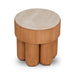 50cm Round Travertine Side Table - Natural - image 3