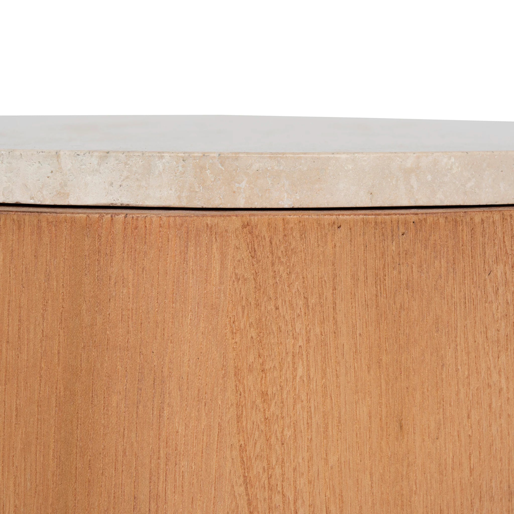 Keralo 50cm Round Travertine Side Table - Natural