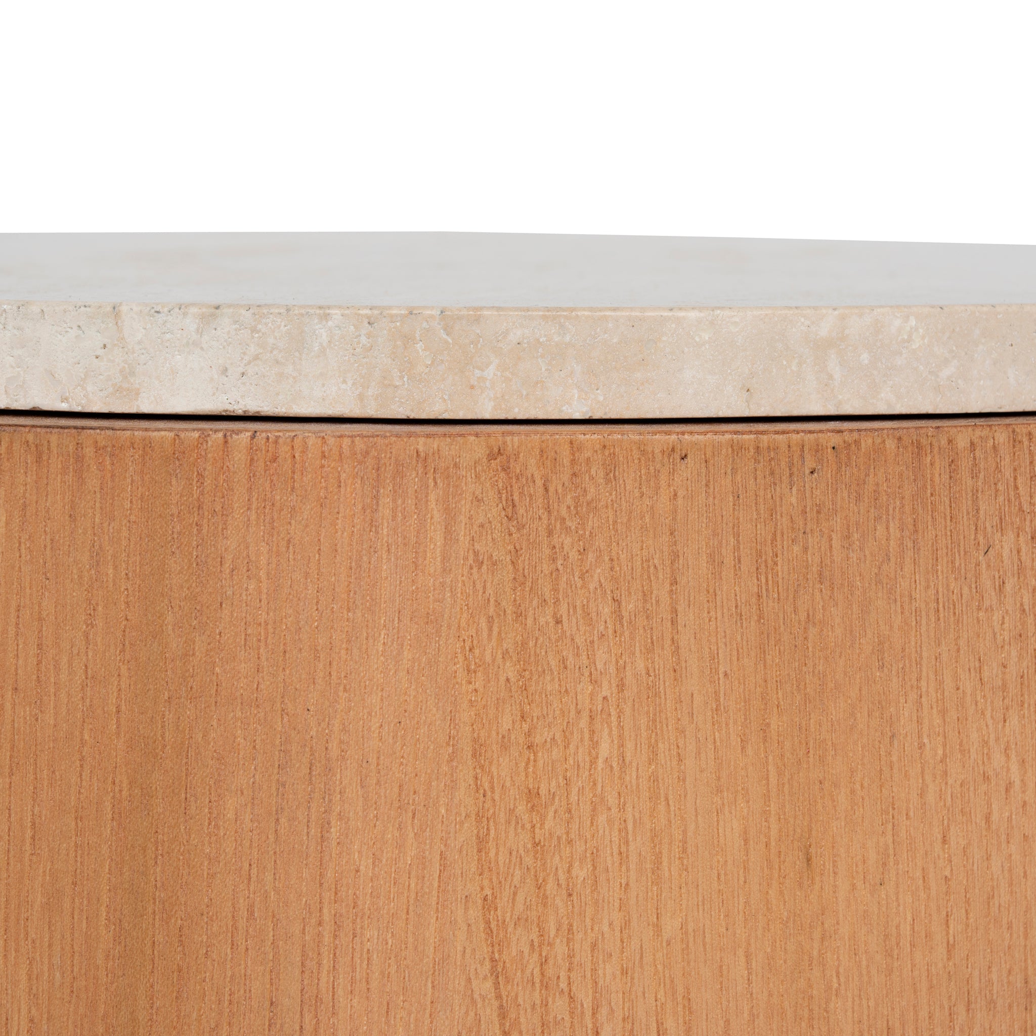 50cm Round Travertine Side Table - Natural - image 4