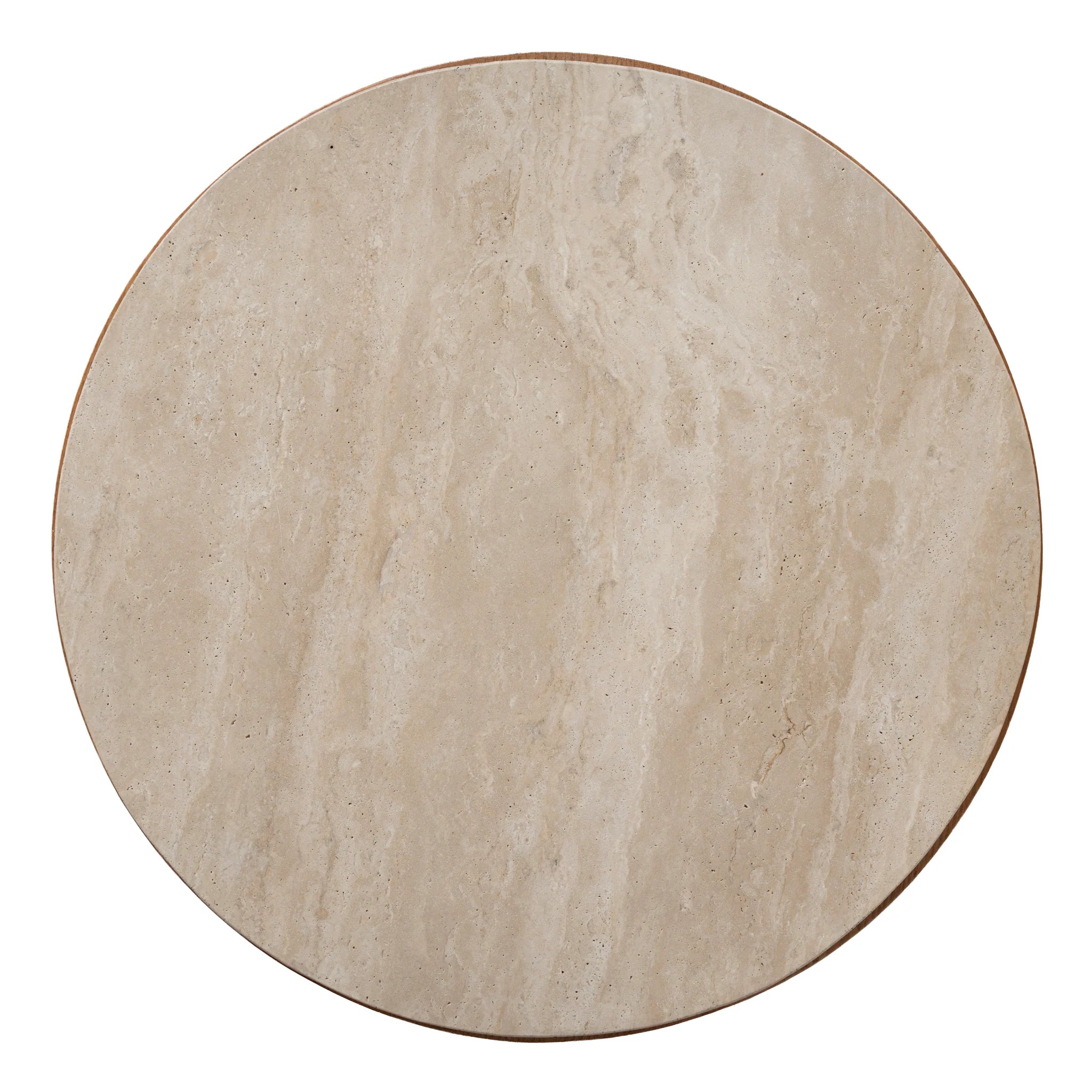 Keralo 50cm Round Travertine Side Table - Natural