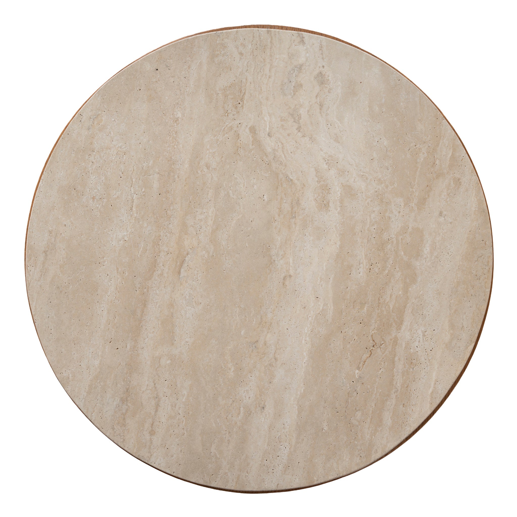 50cm Round Travertine Side Table - Natural - image 9