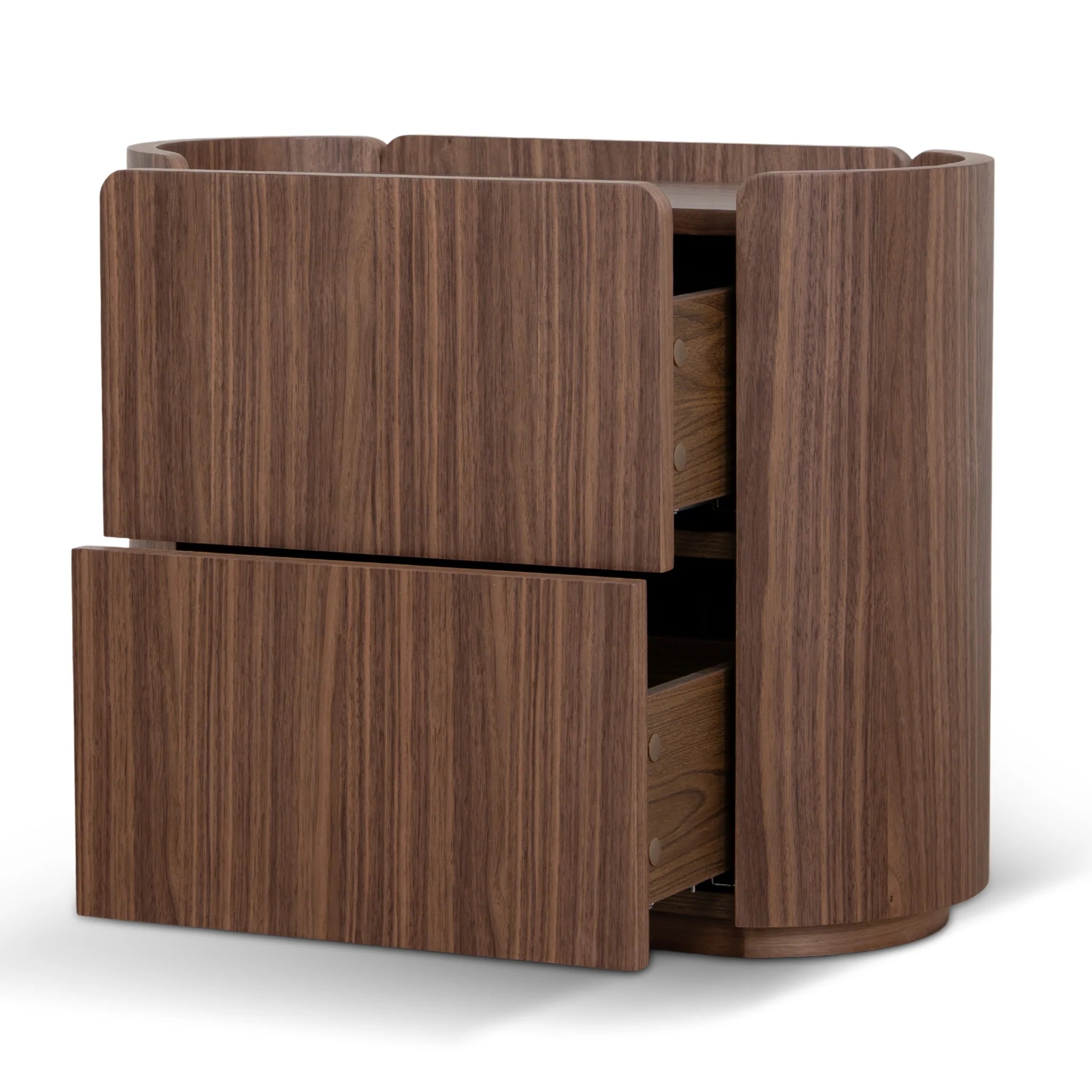 Showcasing Bacera 60cm Bedside Table - Walnut ST12276-CN Bedside Table by Calibre Furniturs
