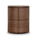 Showcasing Pilosora 46cm Round Bedside Table - Walnut ST12279-CN Bedside Table by Calibre Furniturs