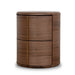 Showcasing Pilosora 46cm Round Bedside Table - Walnut ST12279-CN Bedside Table by Calibre Furniturs