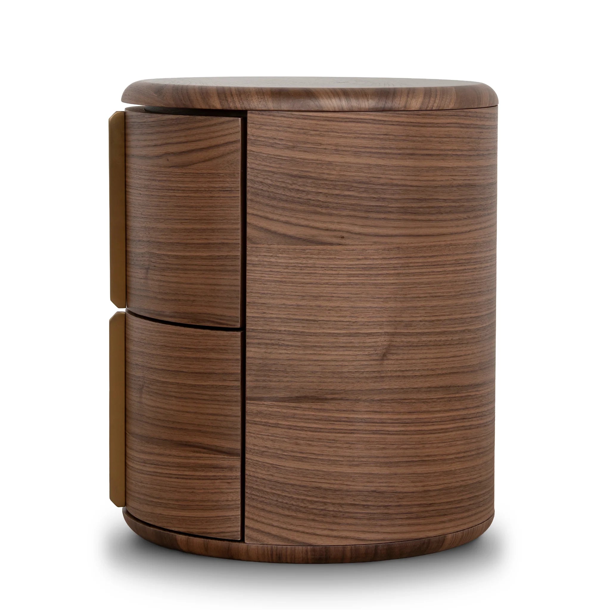 Pilosora 46cm Round Bedside Table - Walnut