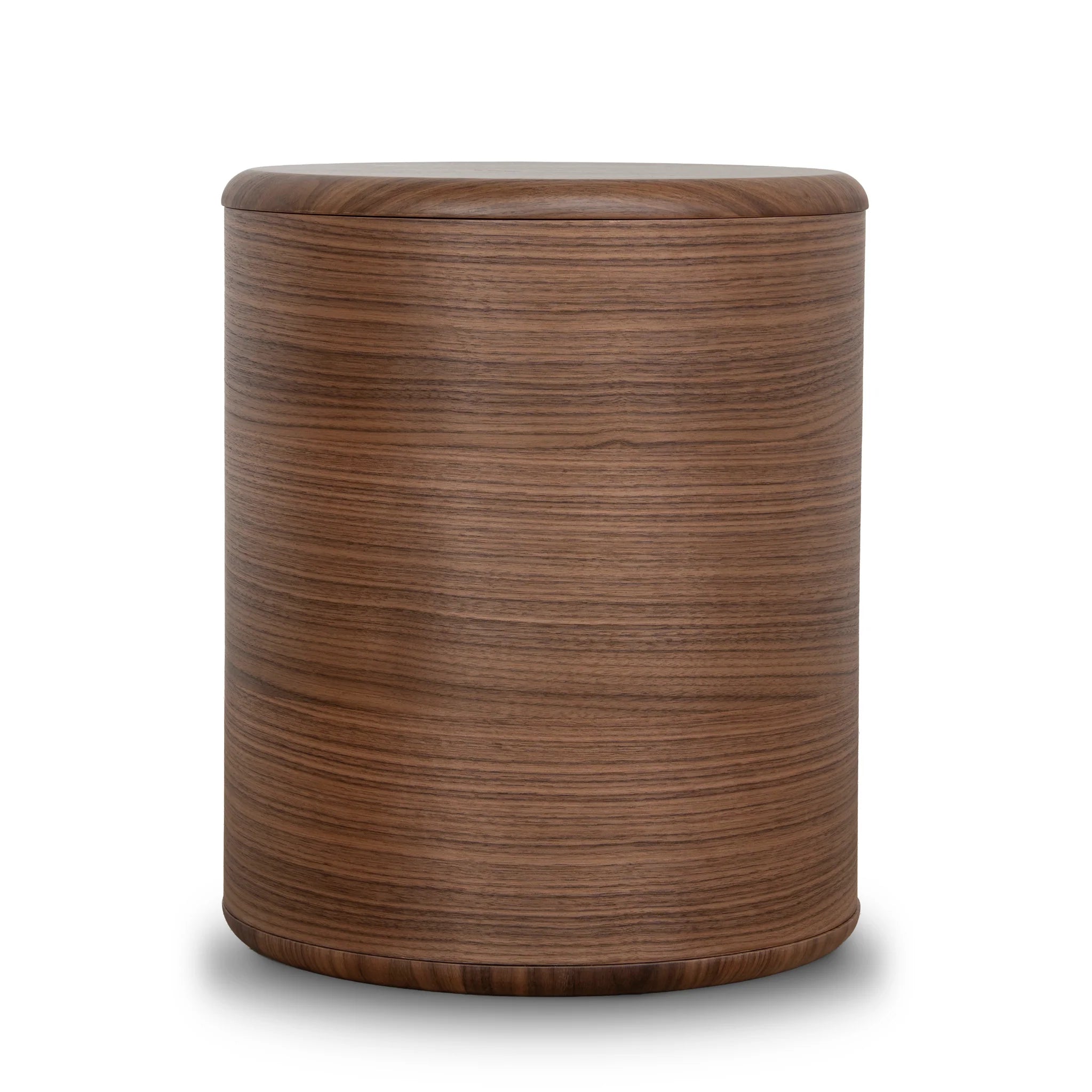 Pilosora 46cm Round Bedside Table - Walnut