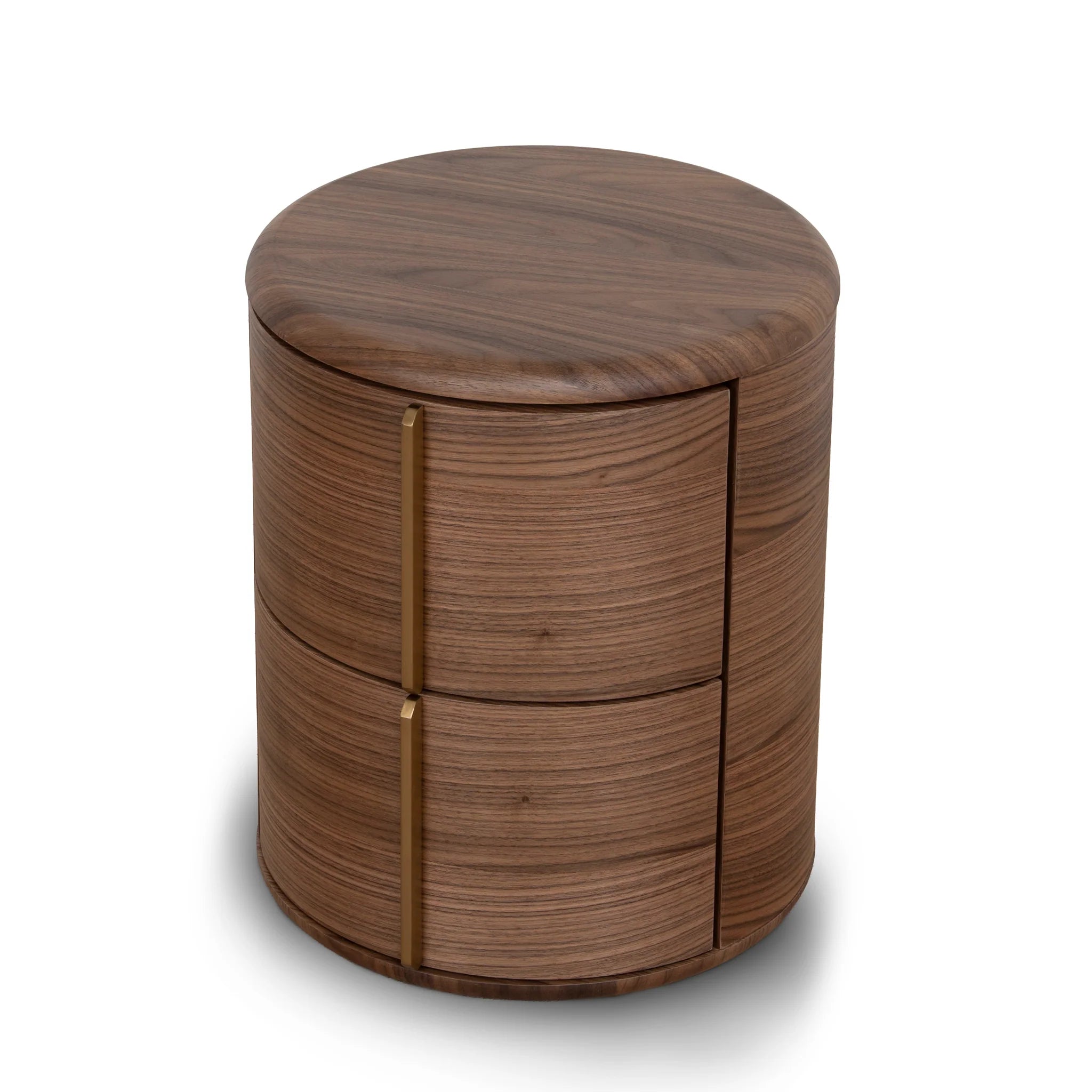 Pilosora 46cm Round Bedside Table - Walnut