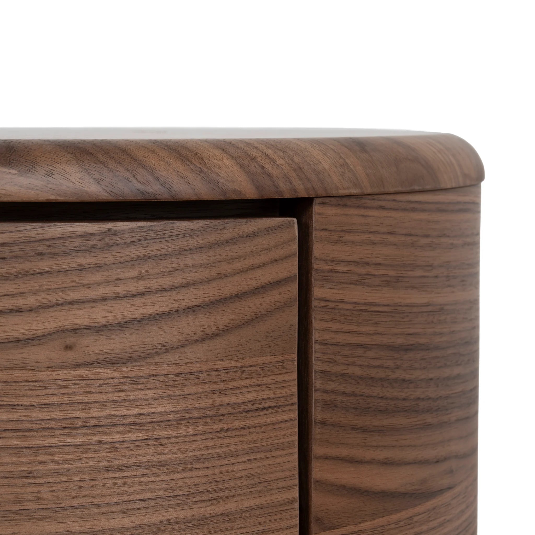 Pilosora 46cm Round Bedside Table - Walnut